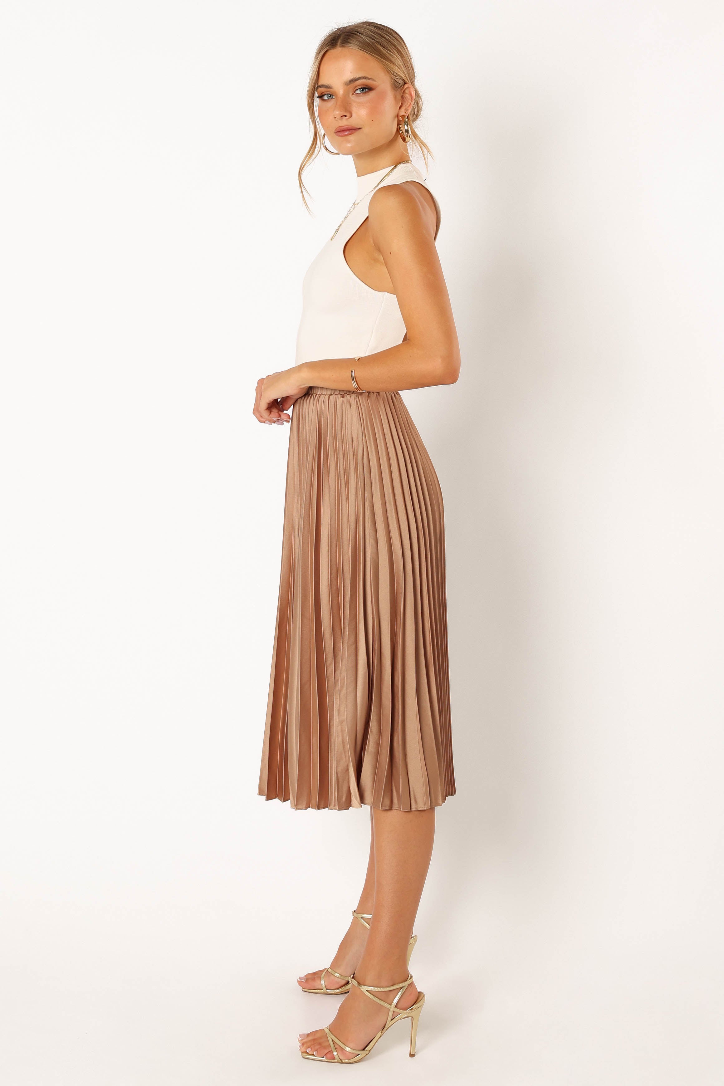 TOPS @Chloe Plisse Skirt - Gold