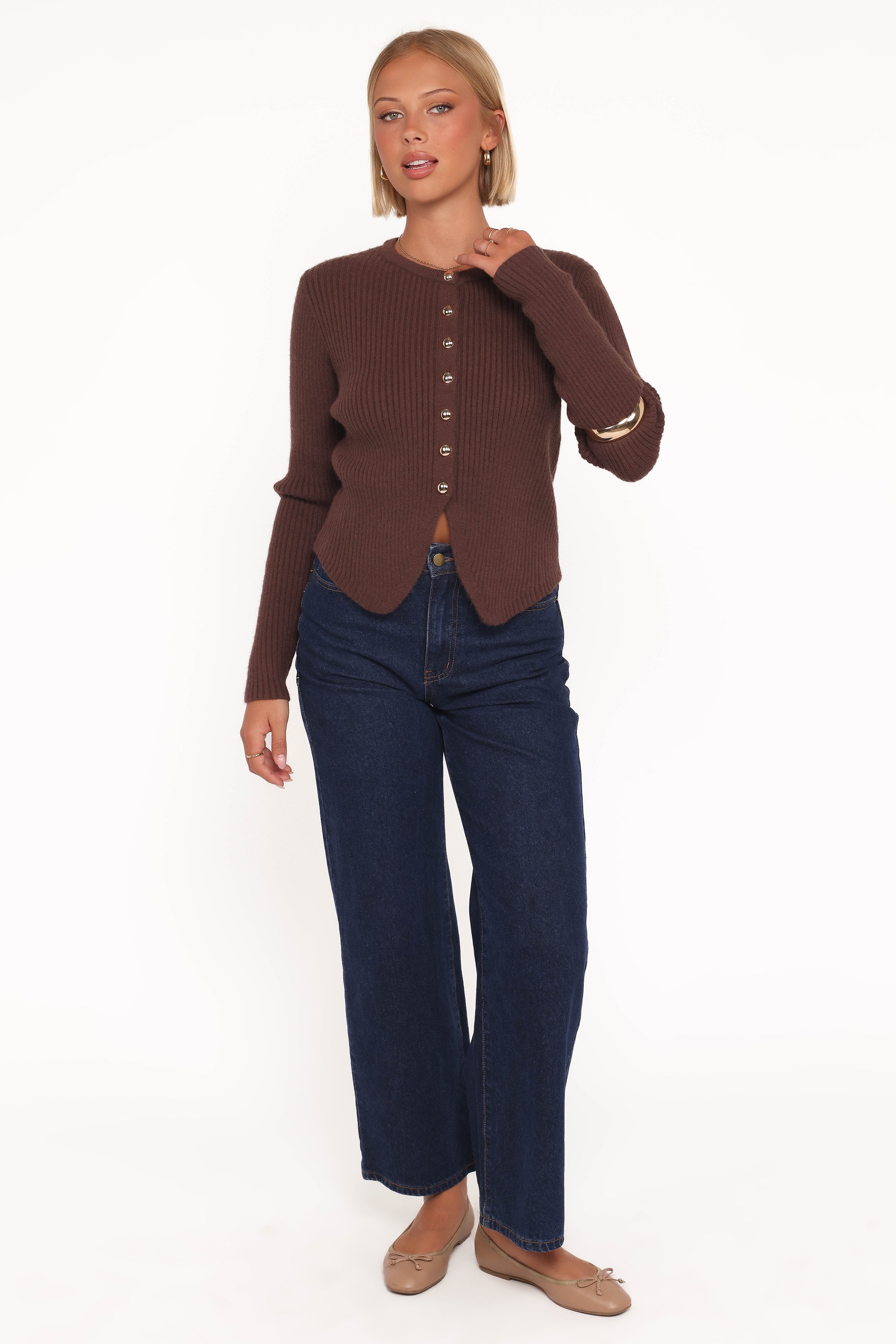 TOPS Circe Cardigan Top - Chocolate