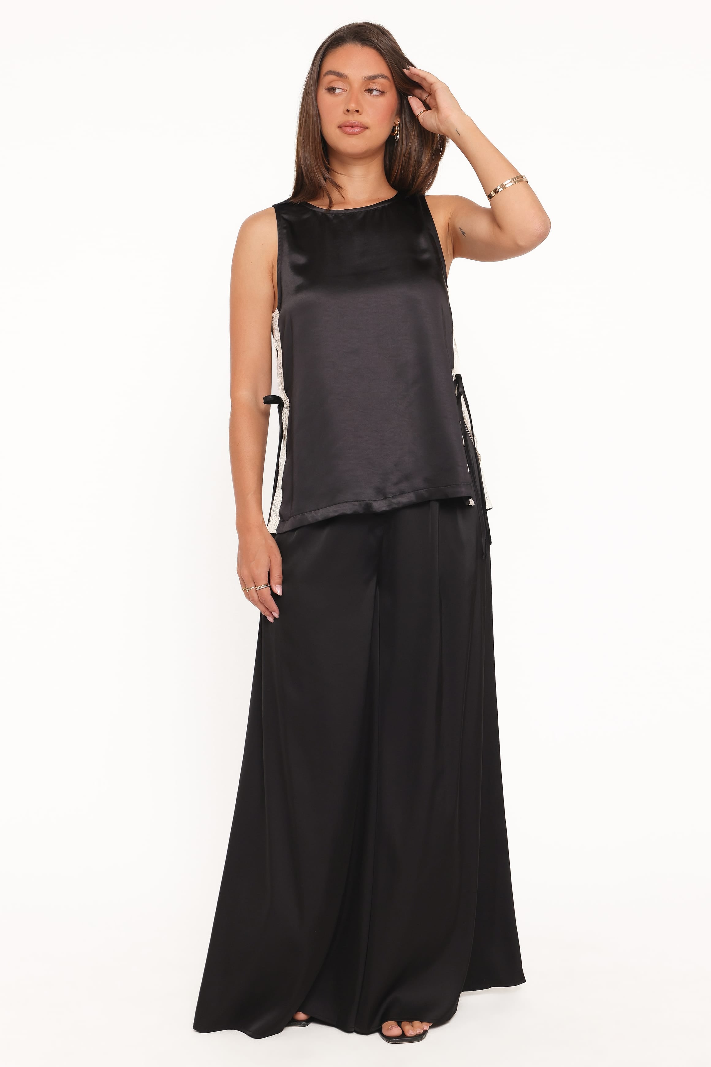 TOPS Coleman Side Slit Top - Black
