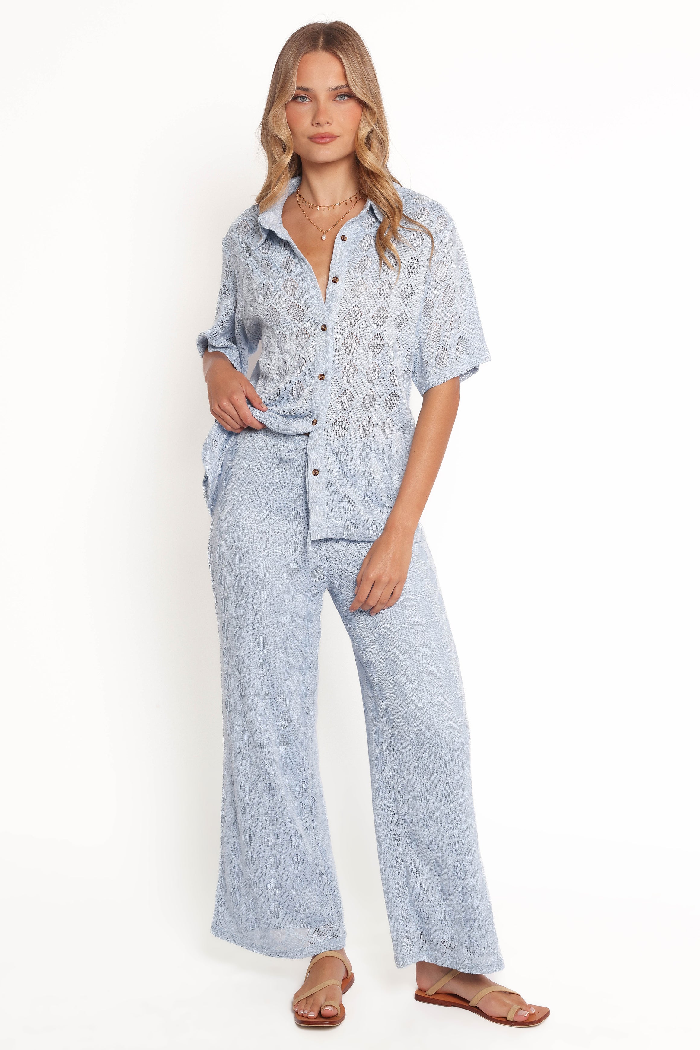 TOPS Cora Knit Shirt - Blue