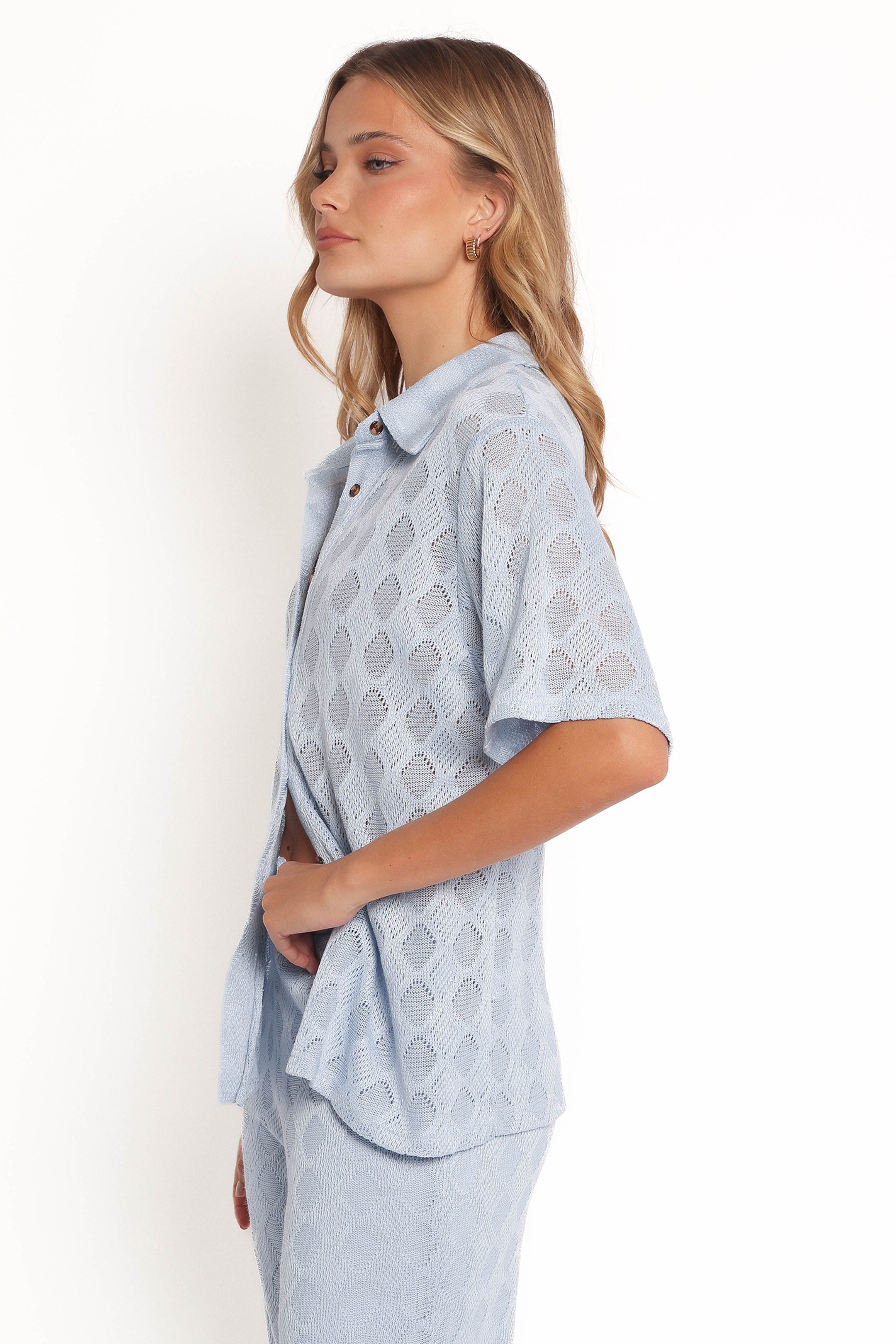 TOPS Cora Knit Shirt - Blue