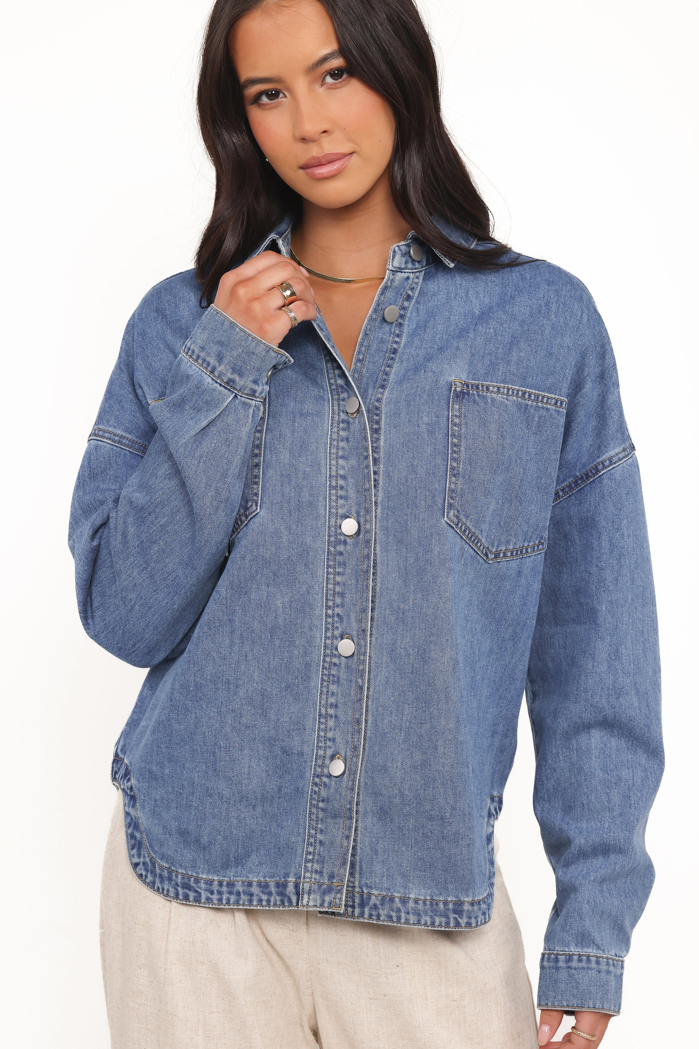 TOPS Cornelia Denim Shirt - Blue
