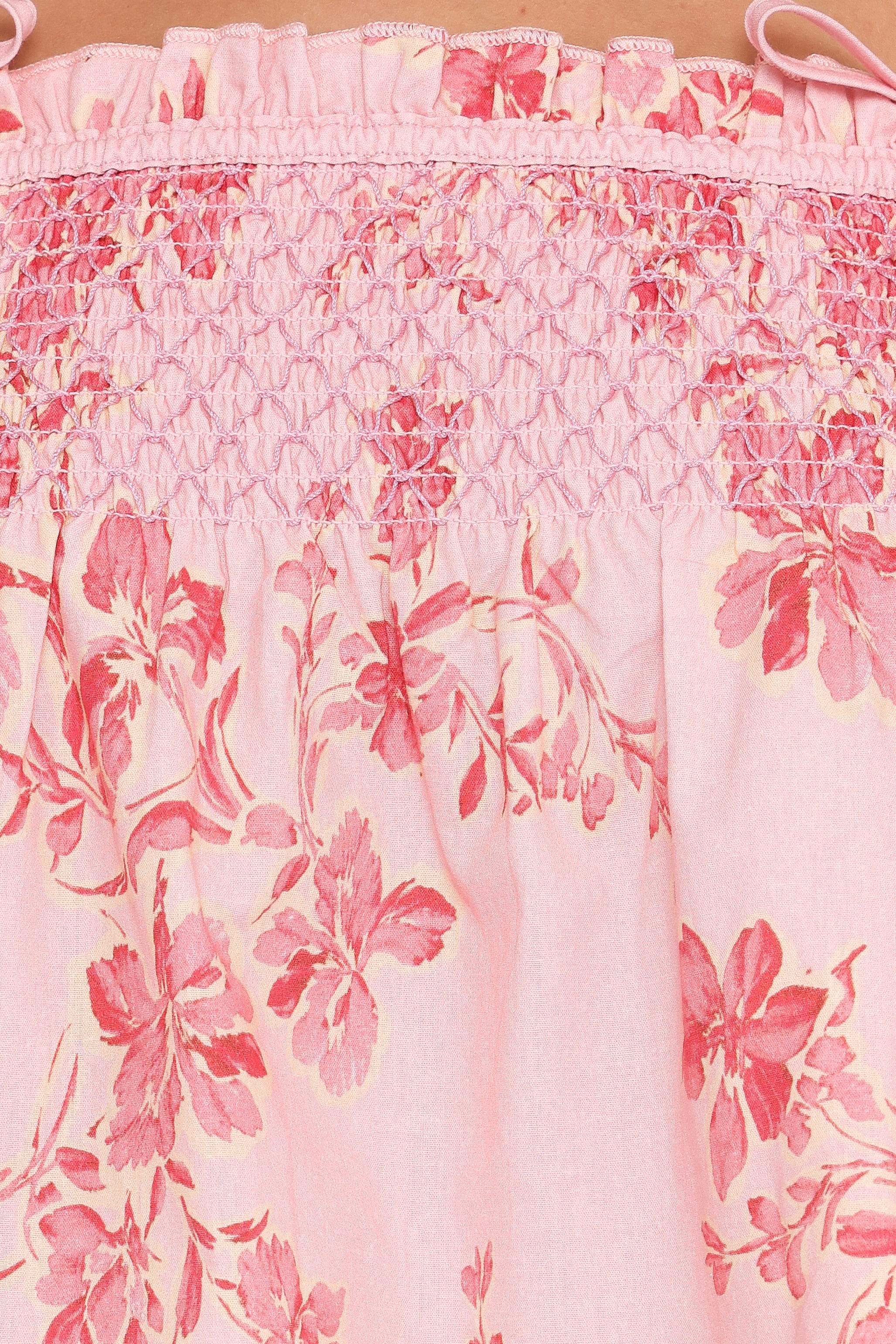 TOPS Cosima Baby Doll Top - Rose Pink Floral