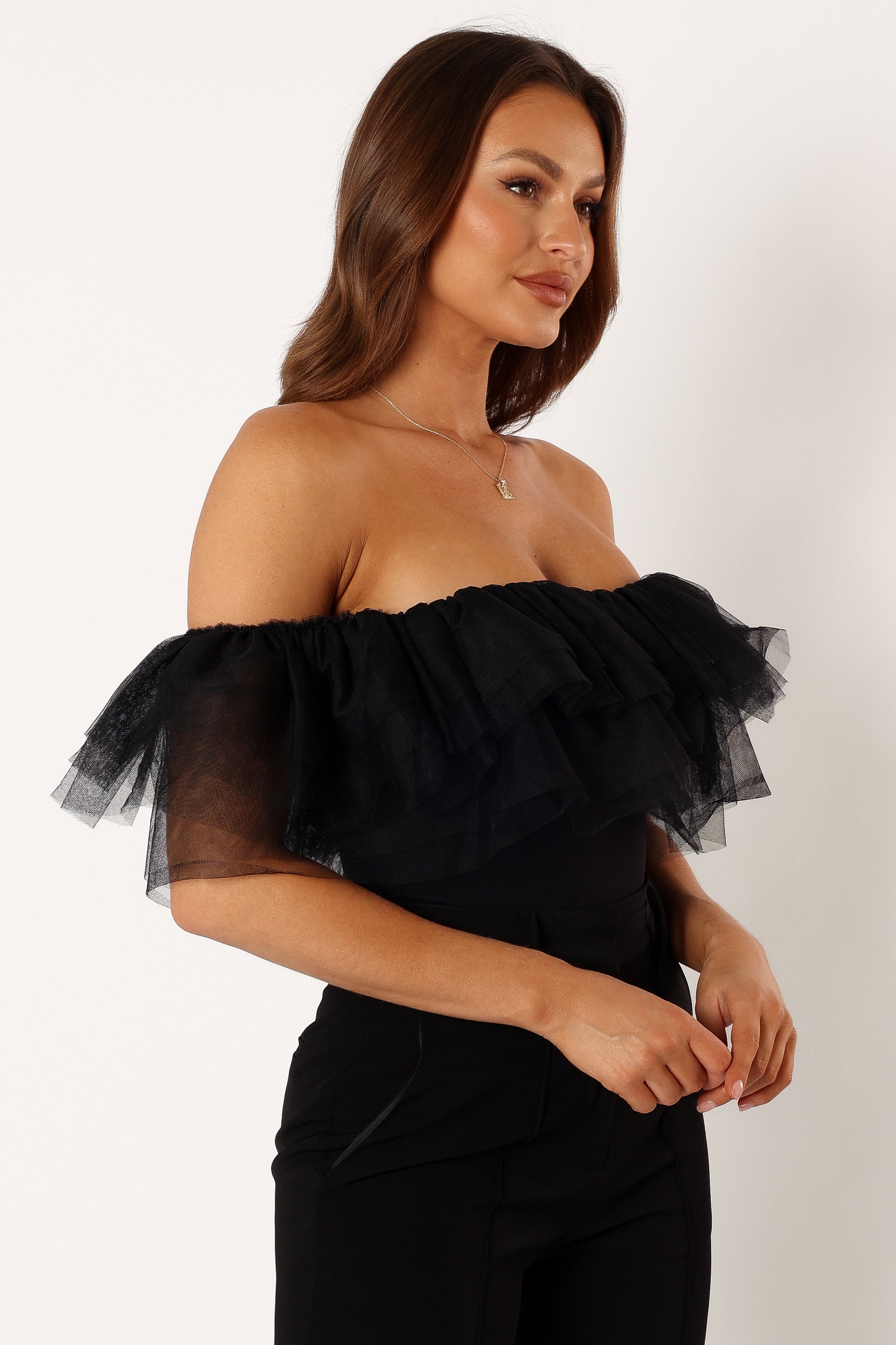TOPS @Dae Off Shoulder Bodysuit - Black