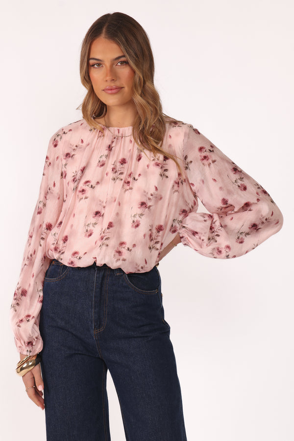 TOPS Dallas Long Sleeve Top - Pink Rose
