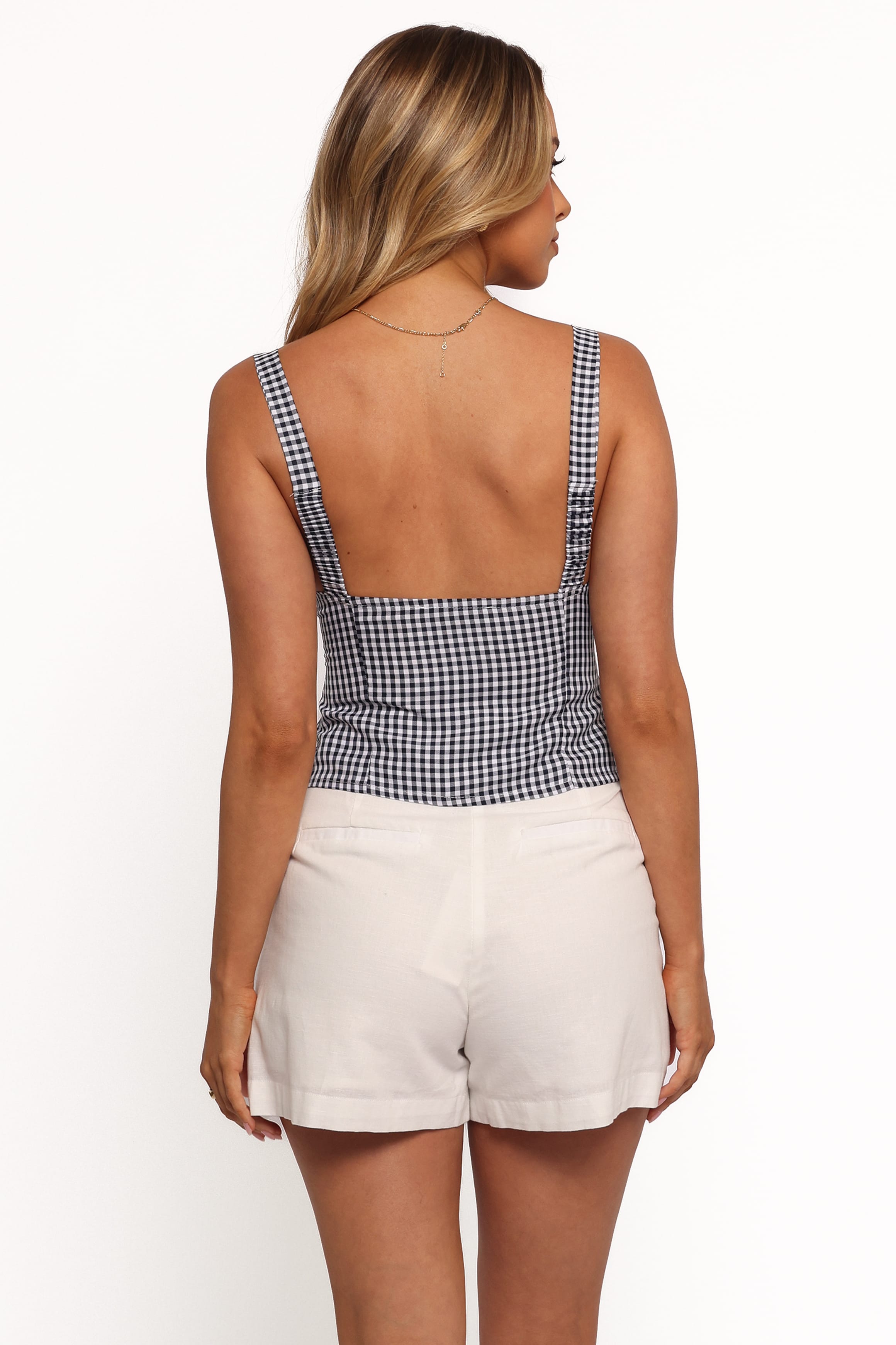TOPS Danella Top - Navy Gingham