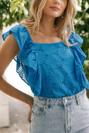 TOPS @Danica Ruffle Top - Blue