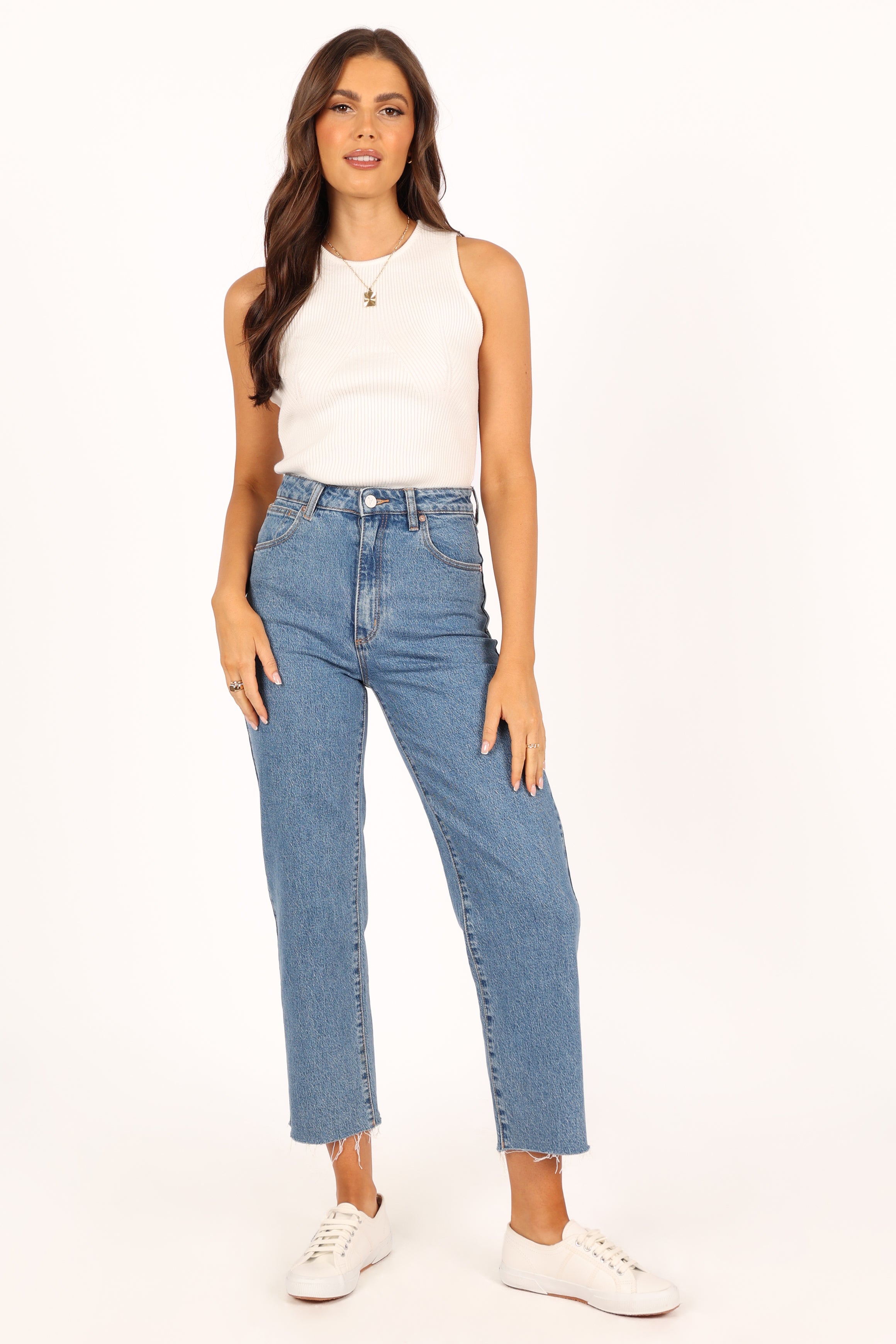 TOPS @Davie Ribbed Knit Top - White (waiting on bulk)