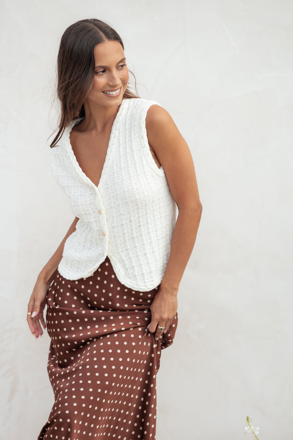 TOPS Davis Knit Vest - White