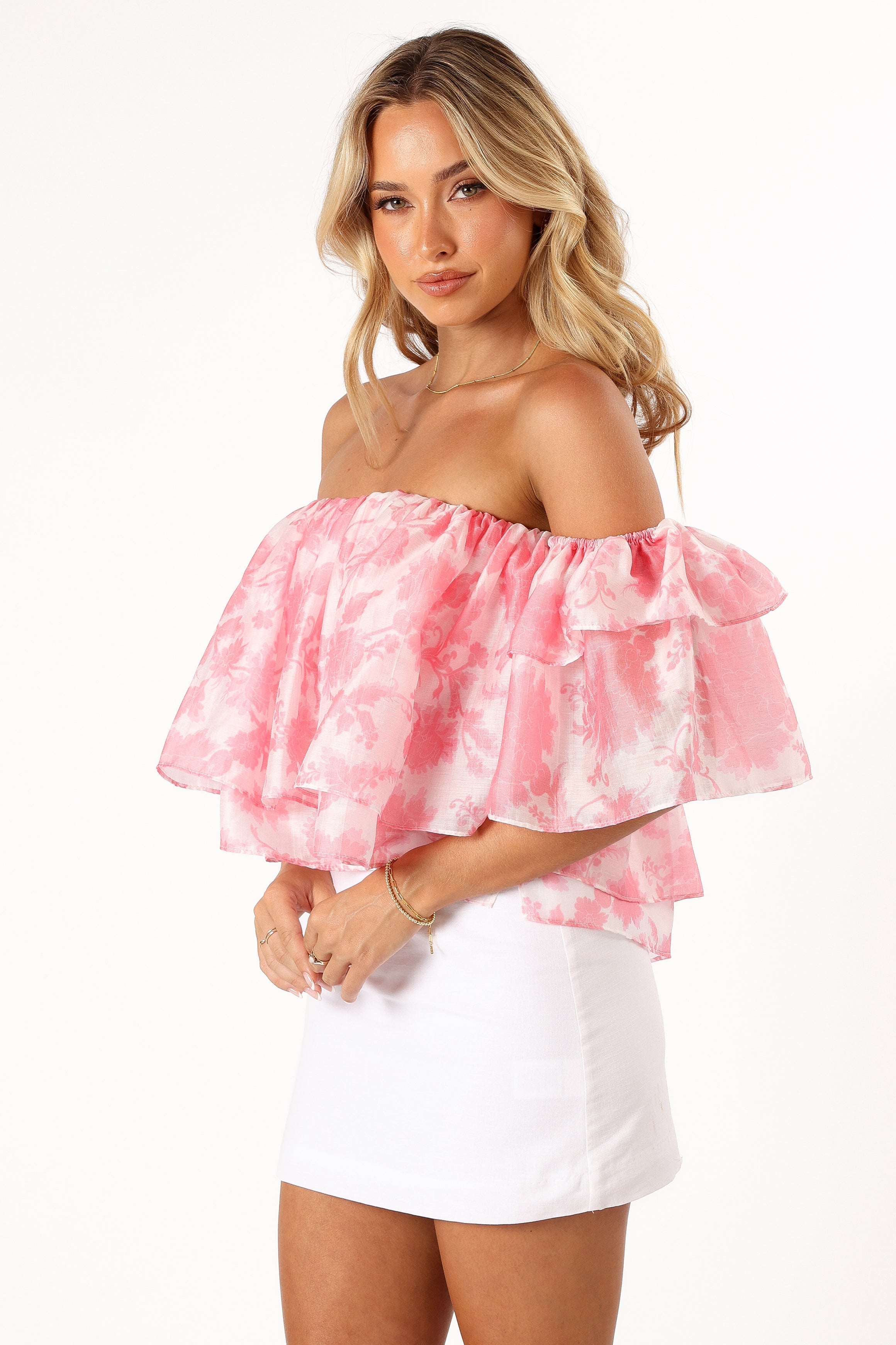 S offshoulder tops petal theredthread