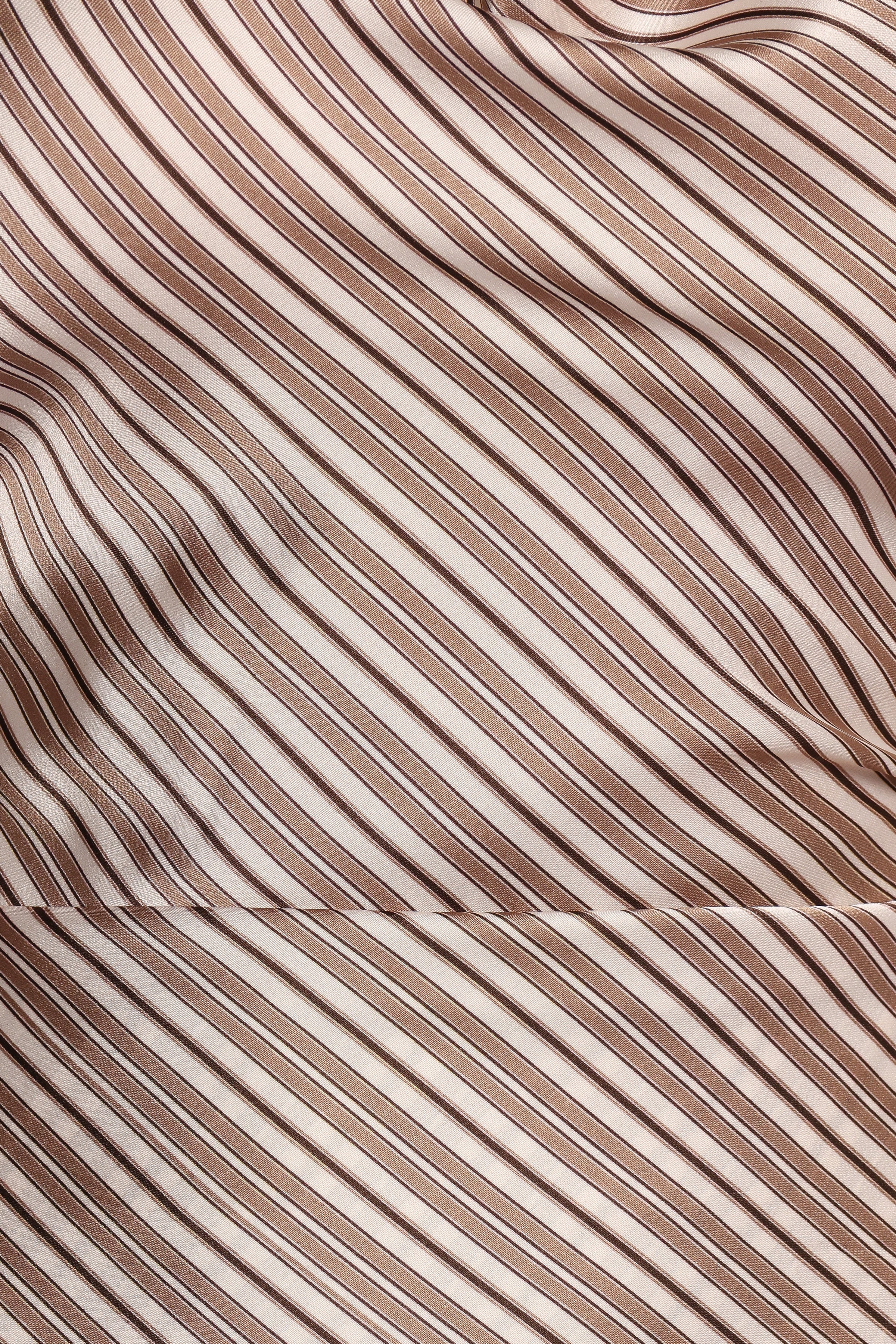 TOPS Dellia Halterneck Top - Brown Stripes