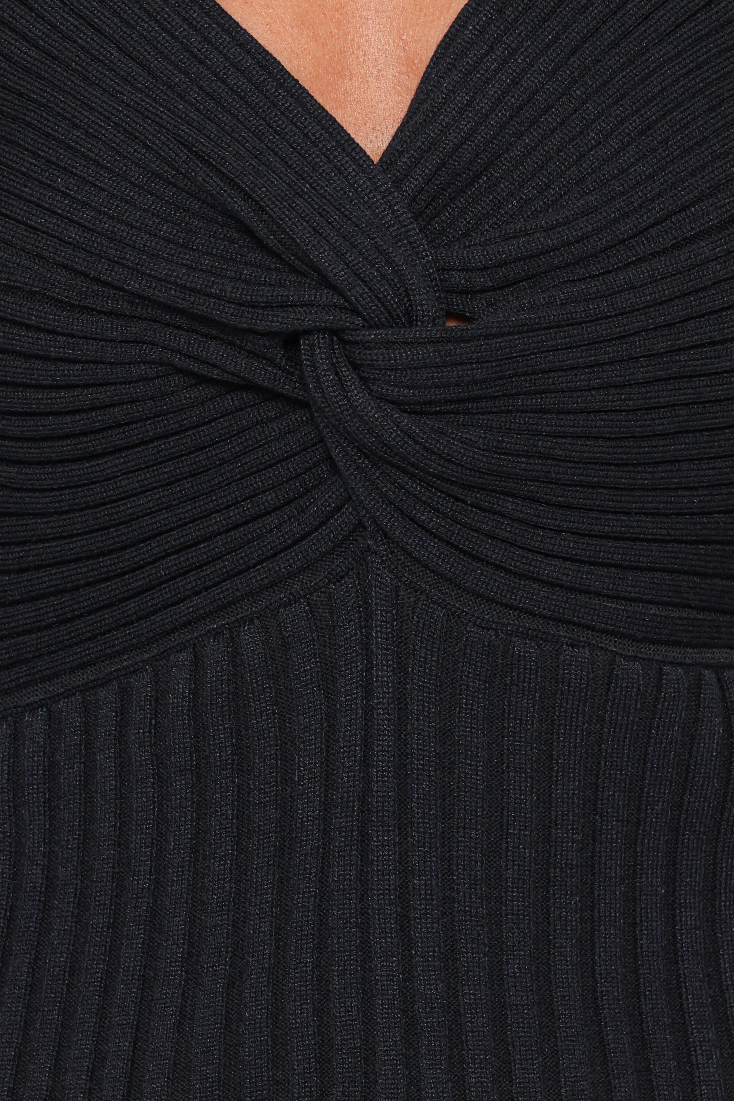 TOPS Demi Twist Detail Knit Top - Black