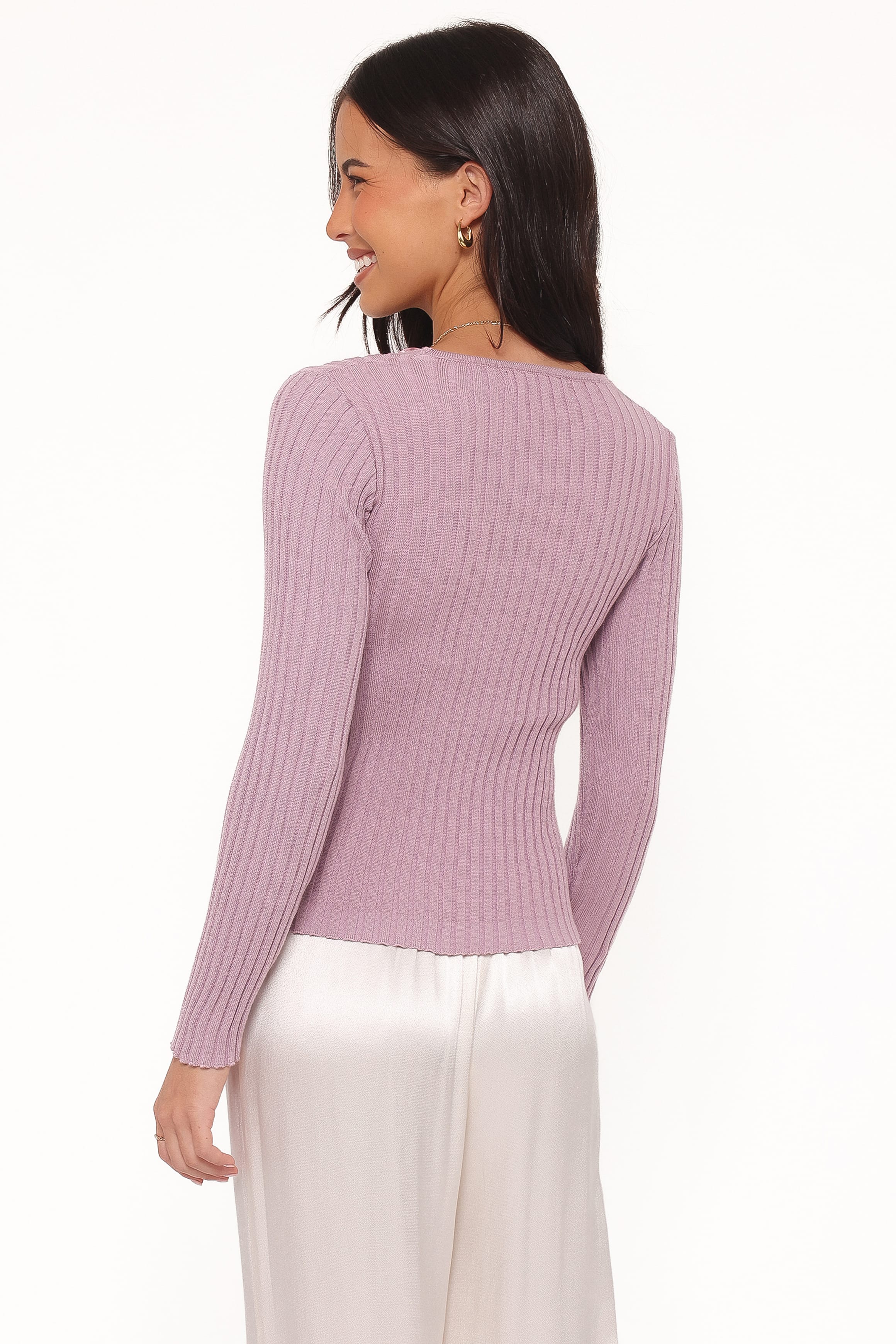TOPS Demi Twist Detail Knit Top - Lavender