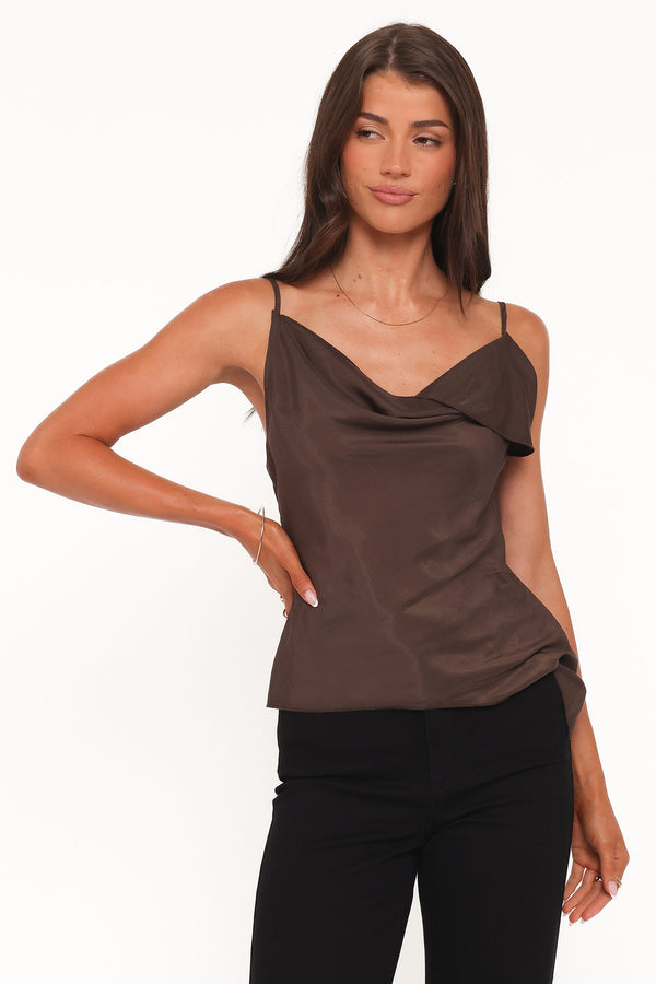 TOPS Devon Top - Chocolate Brown
