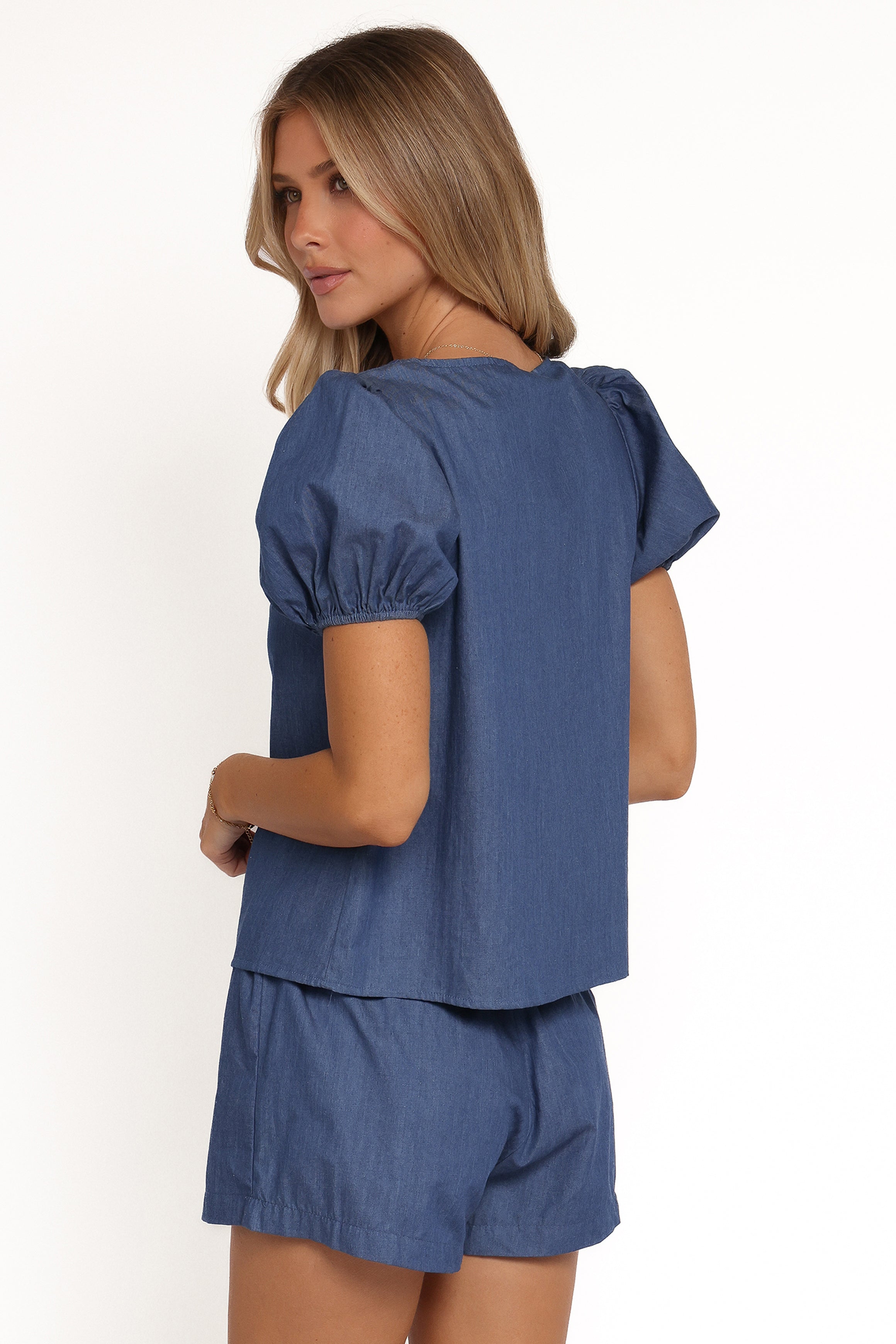 TOPS Dominic Tie Front Top - Denim