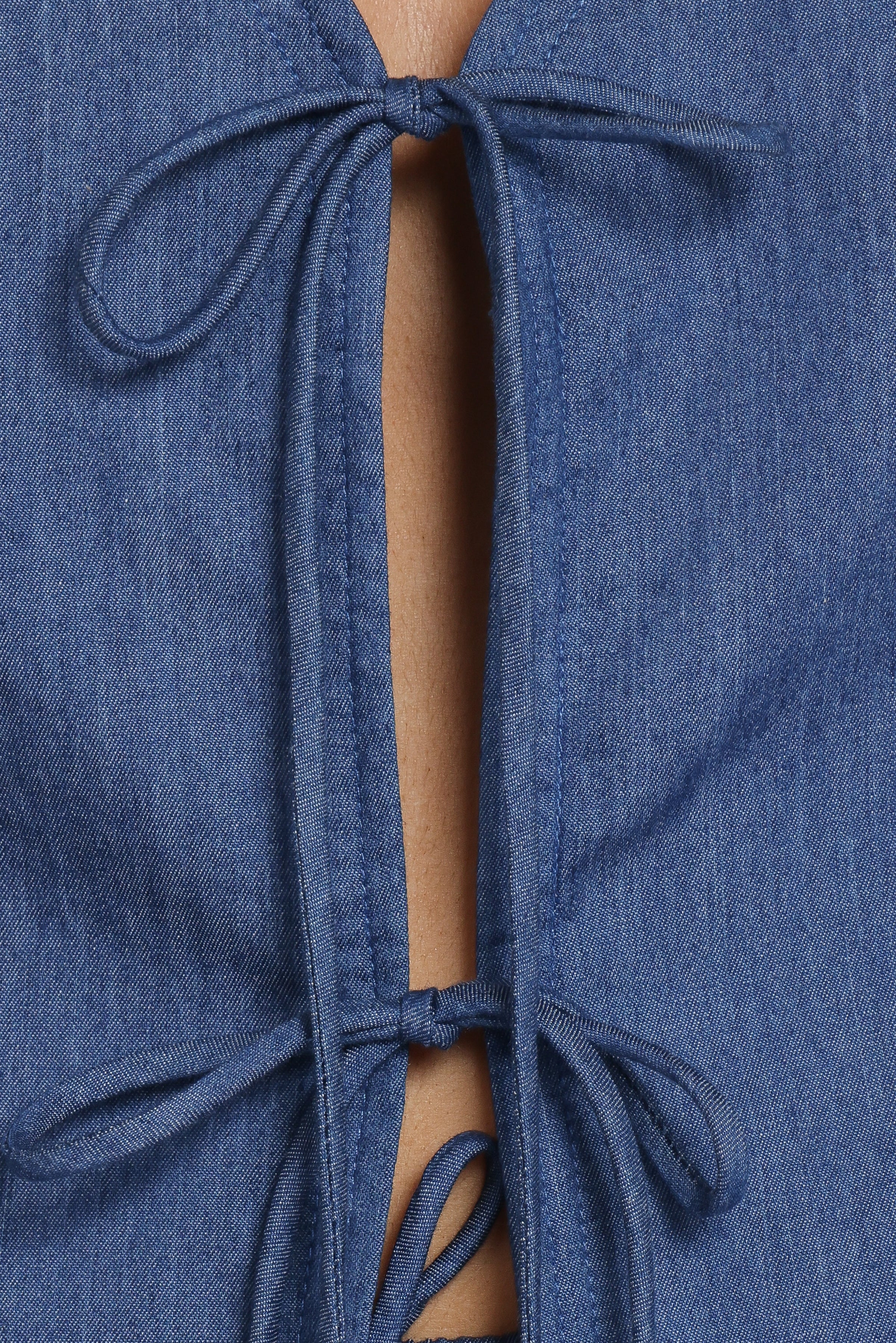 TOPS Dominic Tie Front Top - Denim