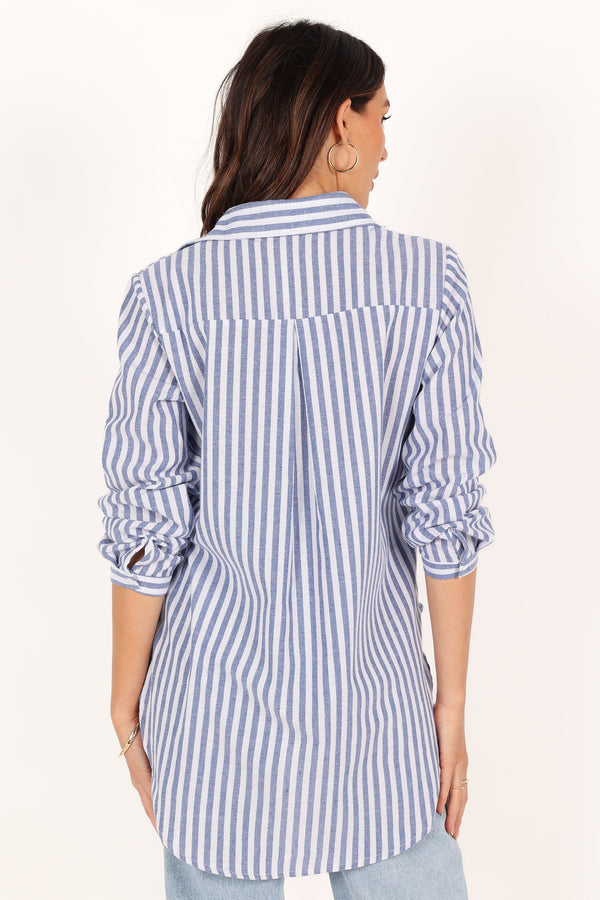 TOPS @Drew Shirt - Blue Stripe