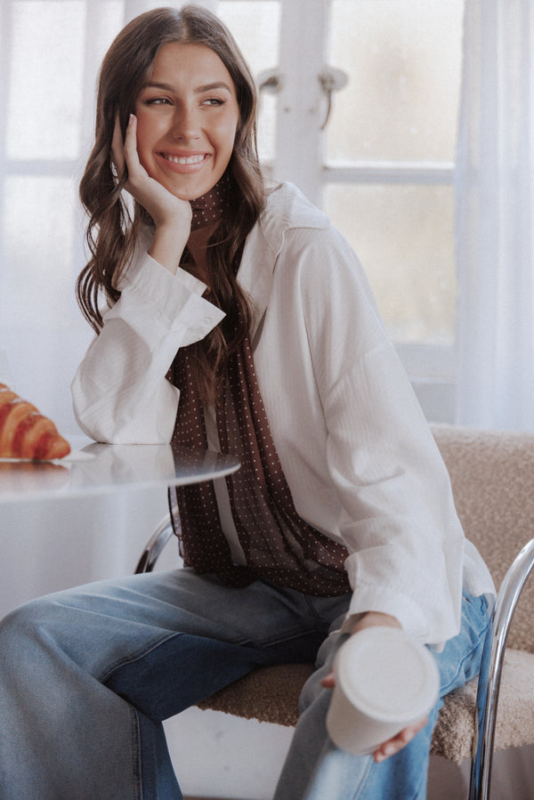 TOPS Edwards Shirt - White Stripe