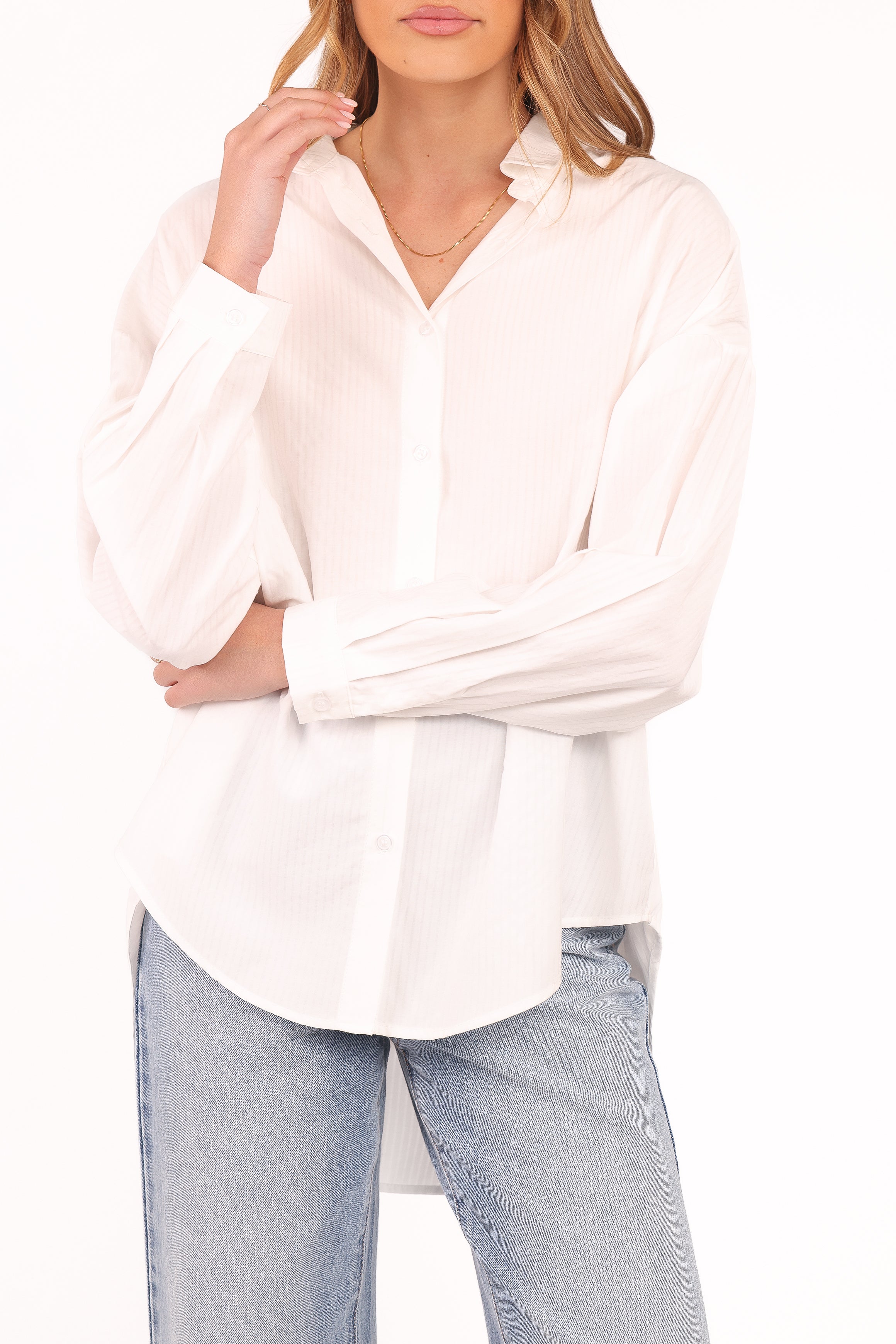 TOPS Edwards Shirt - White Stripe