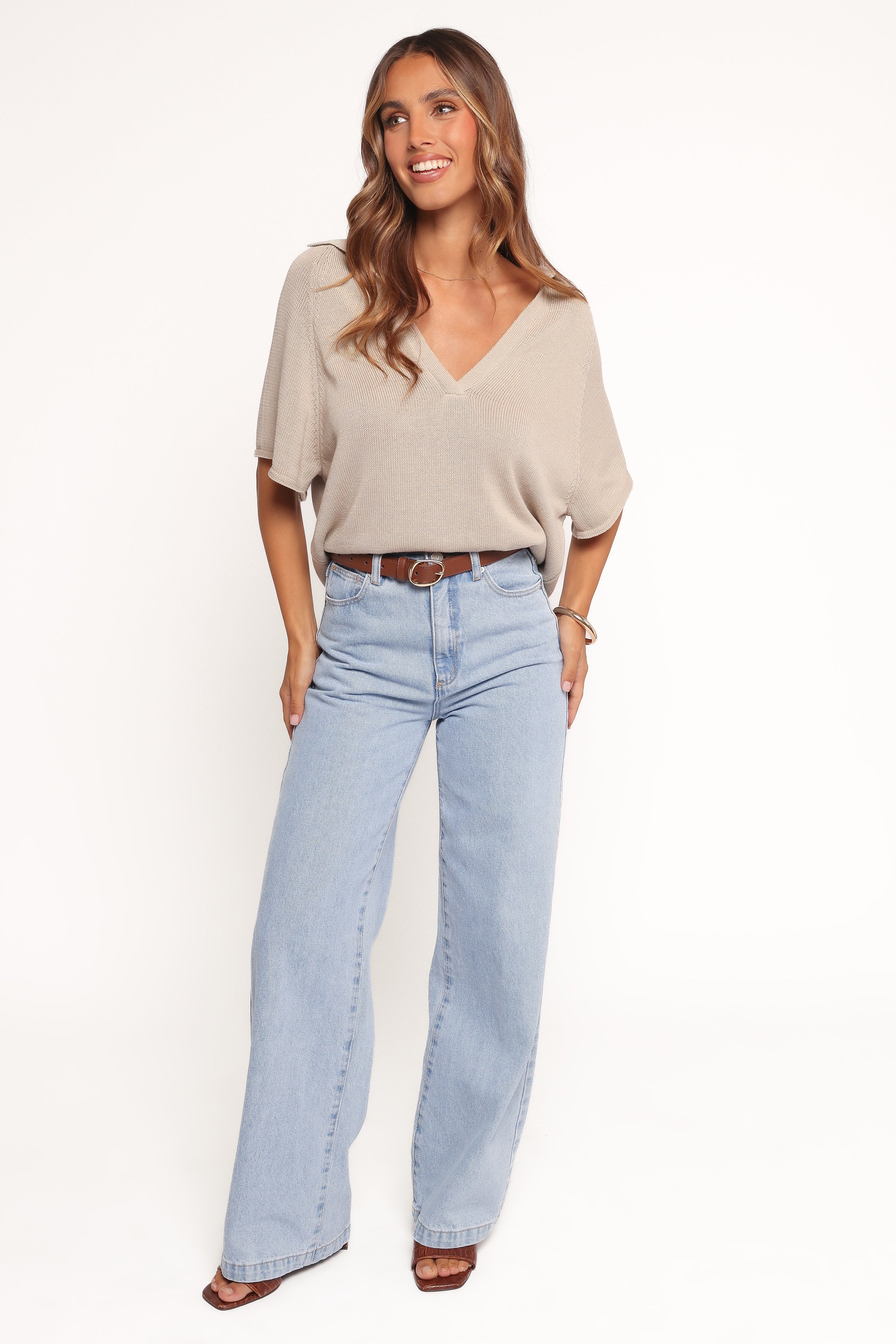 TOPS Eldora Knitted Top - Oatmeal