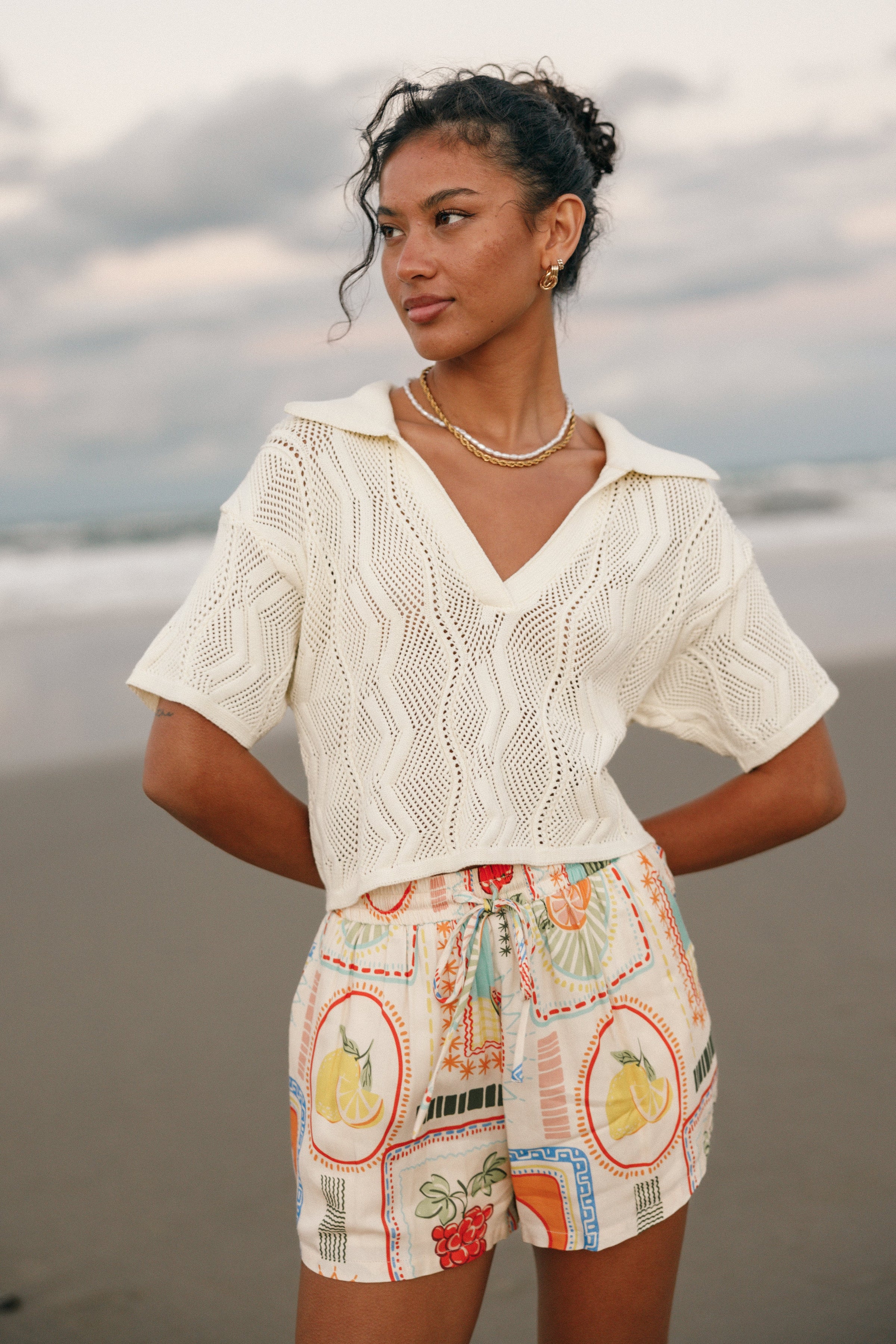 TOPS Ele Knit Top - Cream