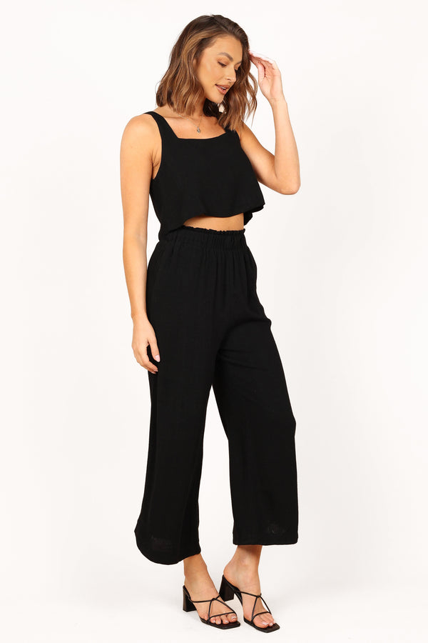 TOPS Eleanor Cropped Top - Black