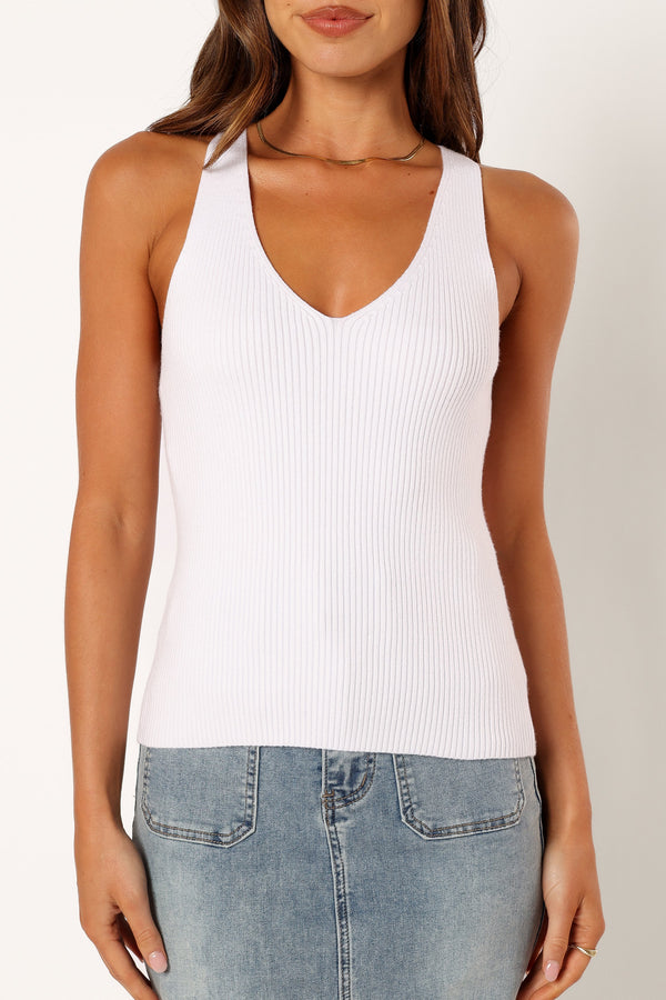 TOPS @Emily Rib Top - White