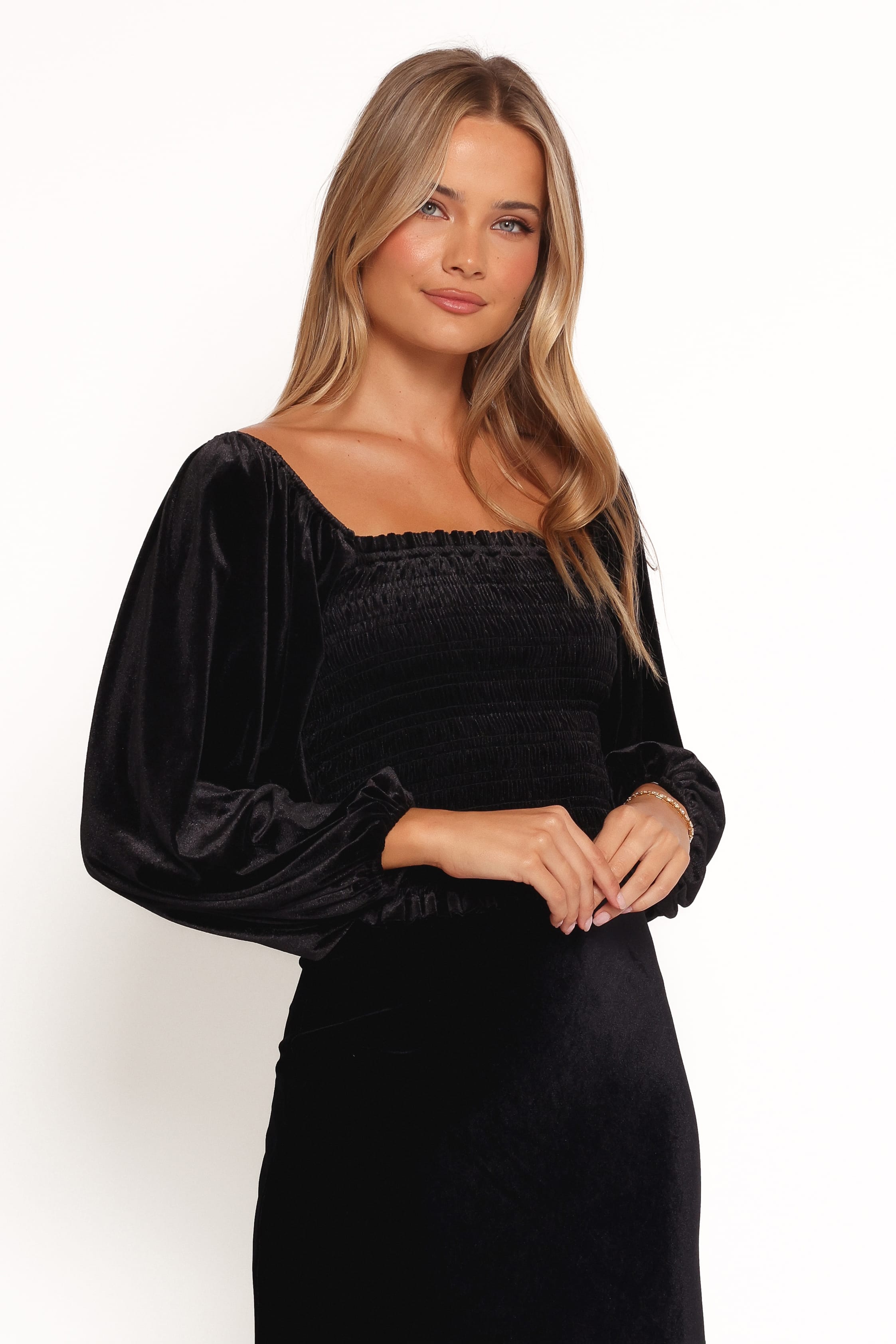 TOPS Fallen Velvet Top - Black
