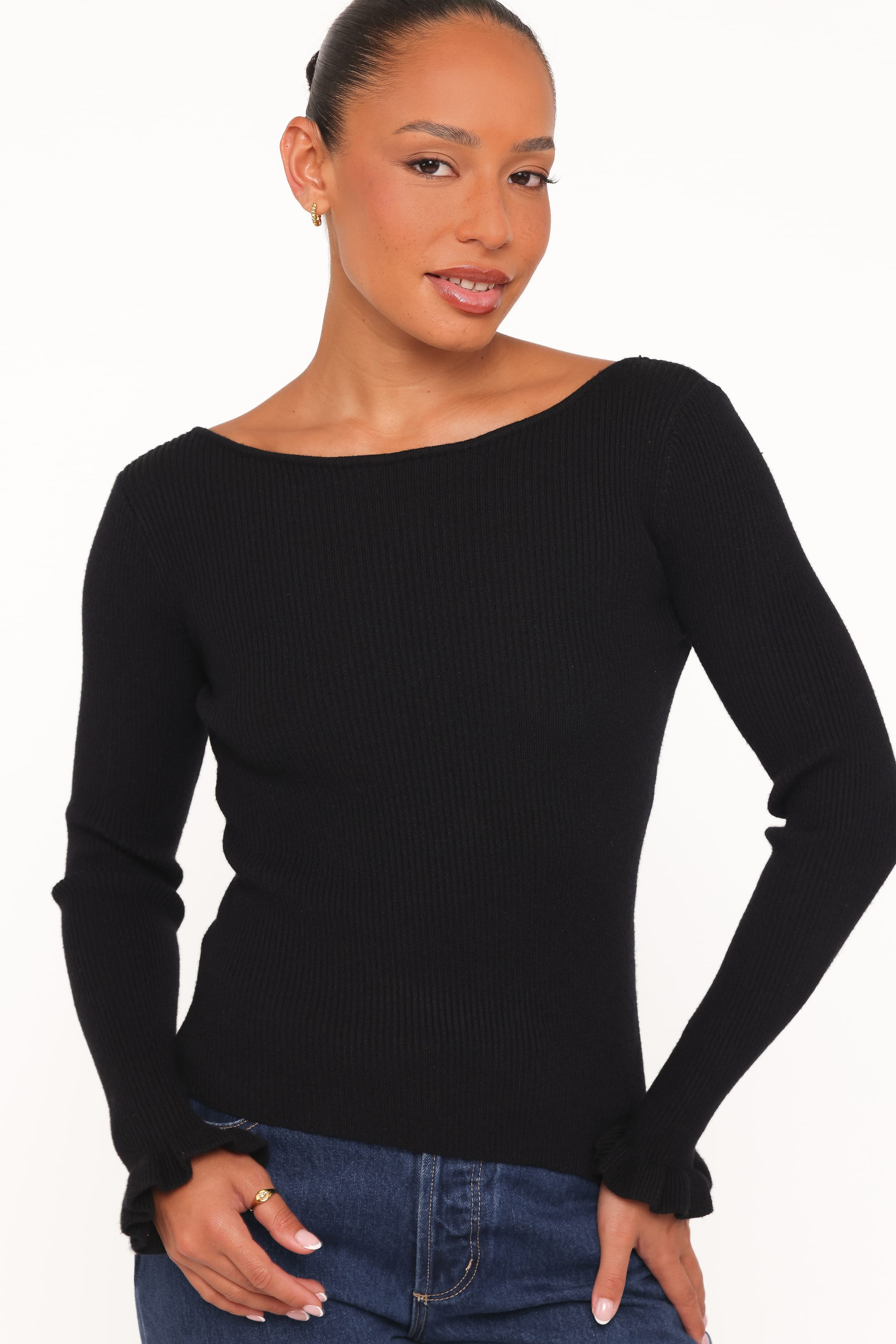 TOPS Fiana Knitted Top - Black