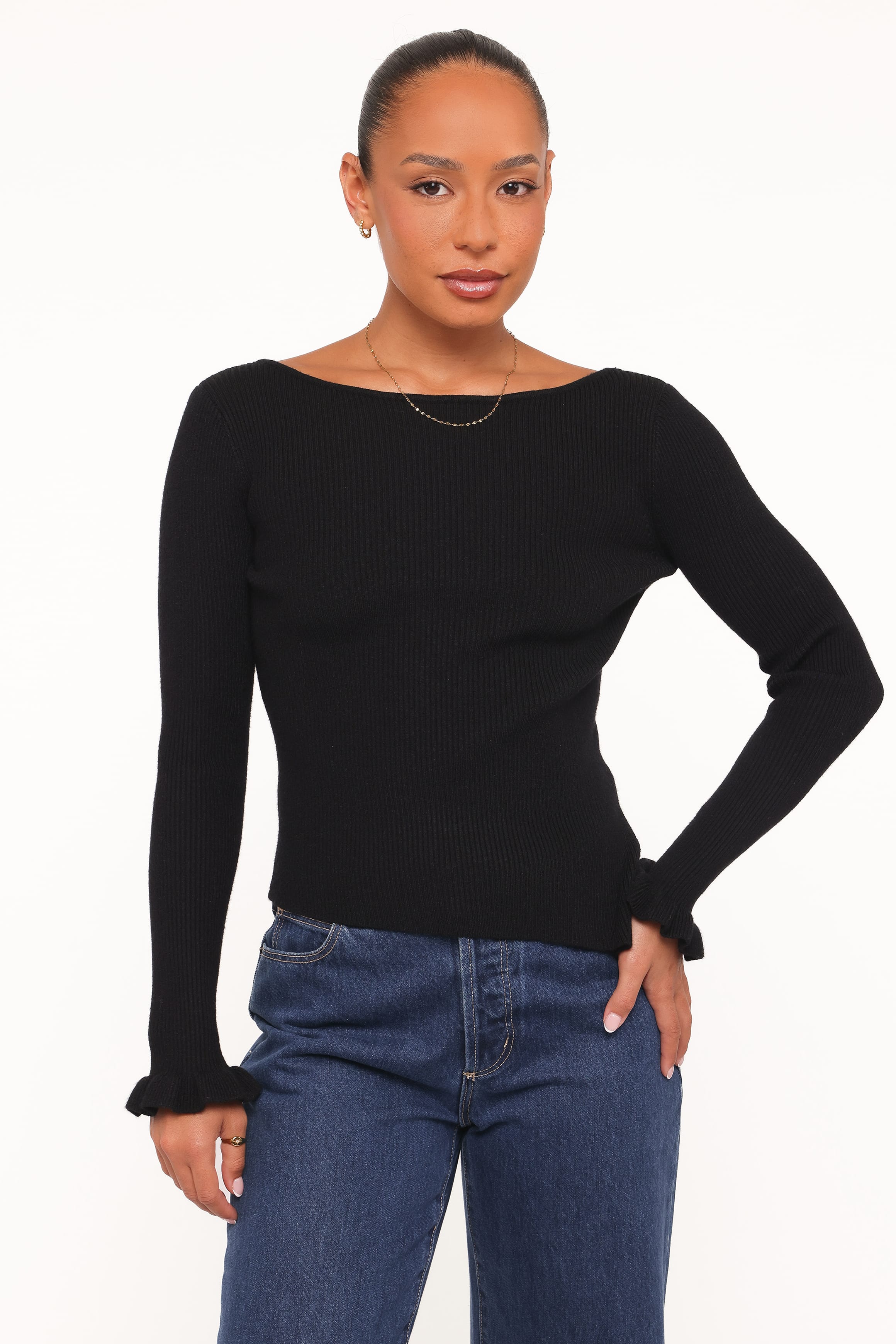 TOPS Fiana Knitted Top - Black