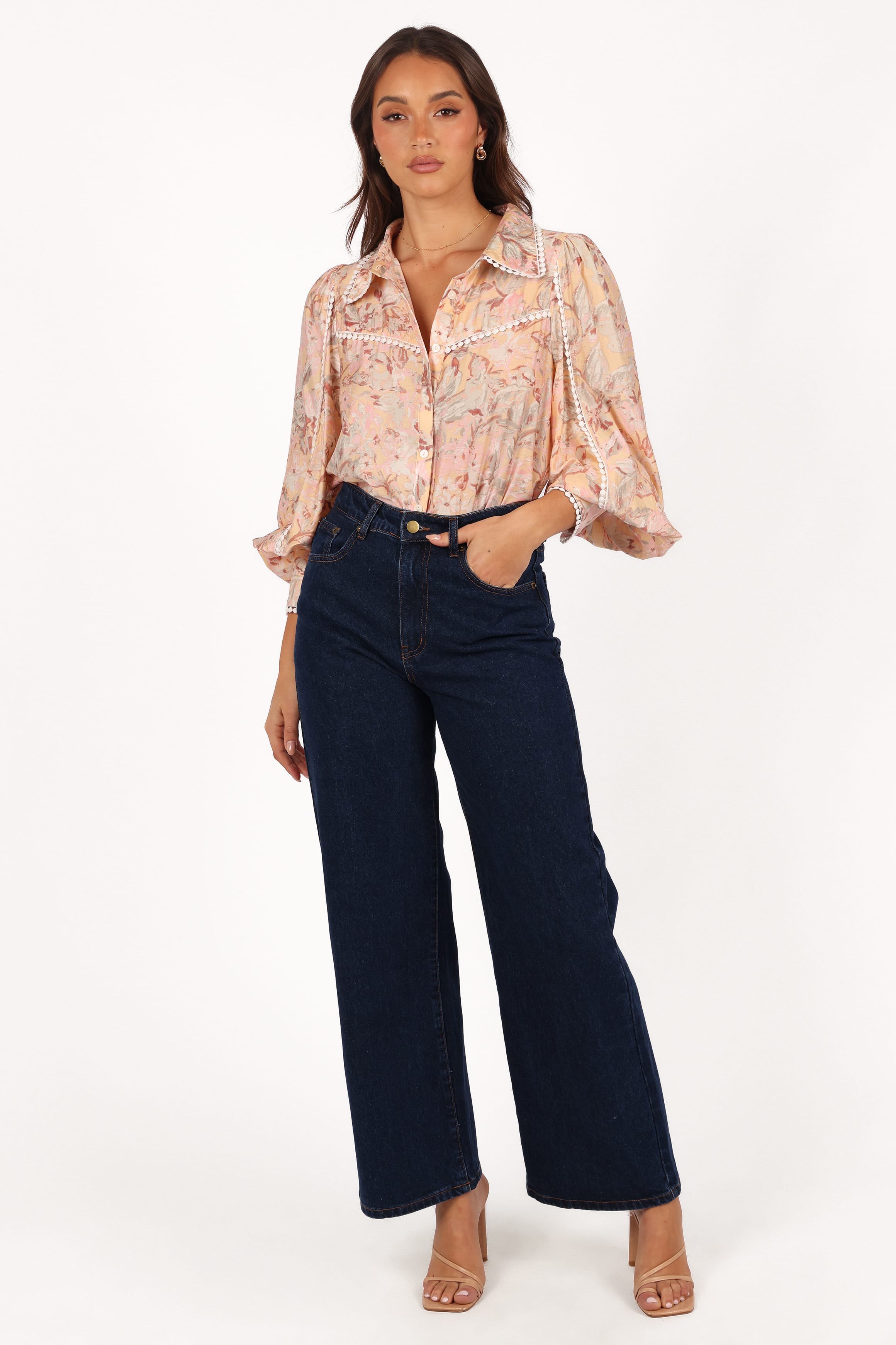 TOPS Floria Top - Beige Floral