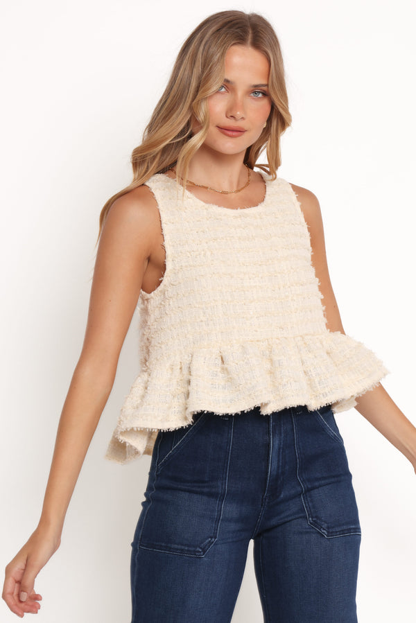 TOPS Fren Ruffle Top - Cream