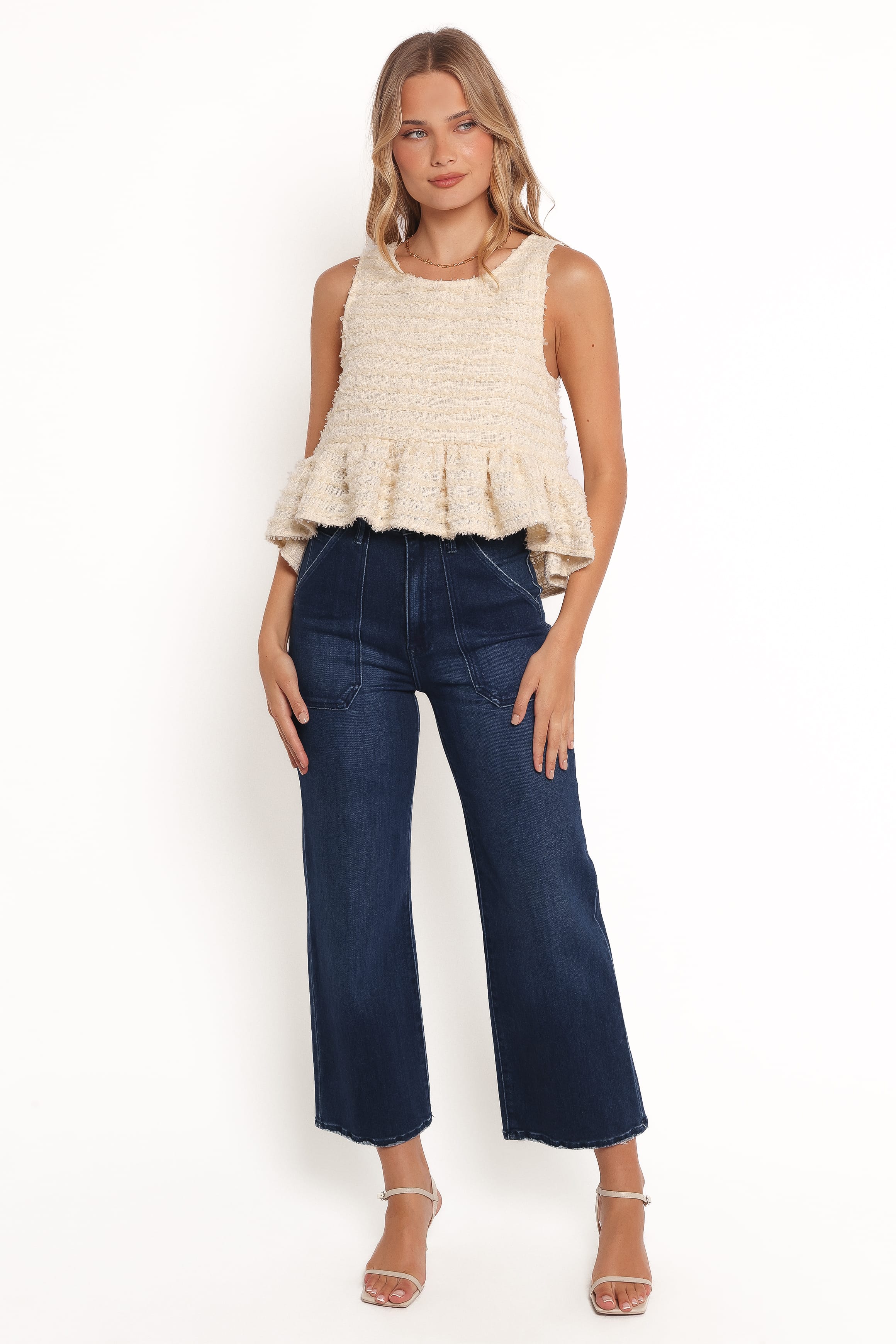 TOPS Fren Ruffle Top - Cream