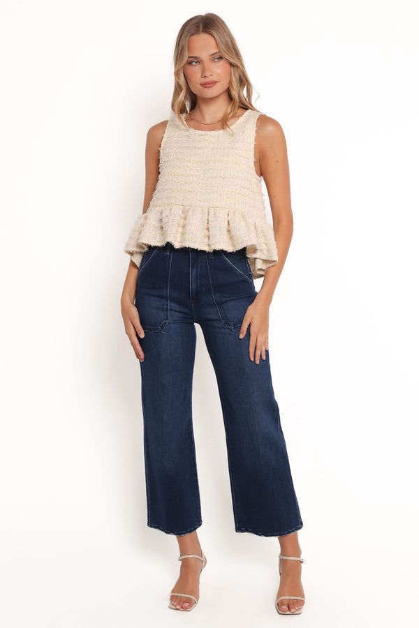 TOPS Fren Ruffle Top - Cream