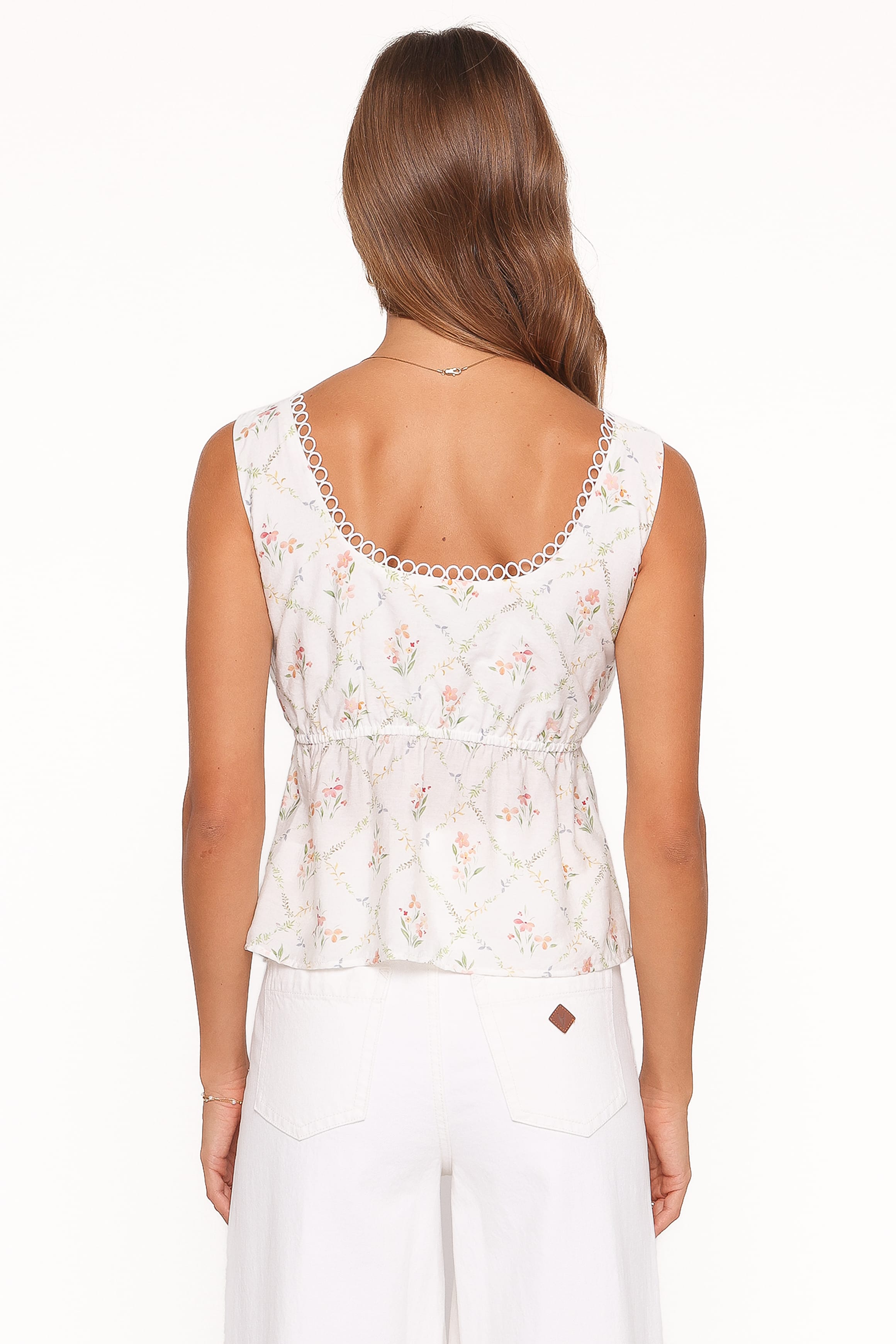 TOPS Gail Top - White Vintage Floral