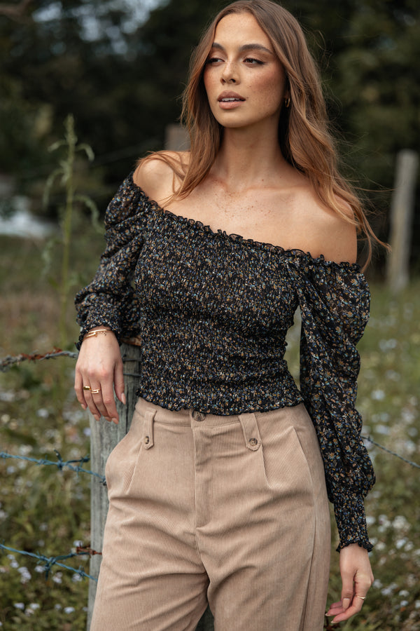 TOPS Greta Top - Navy Ditsy Floral