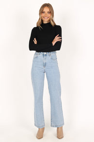 TOPS @Hamish Ribbed Knit Bodysuit - Black