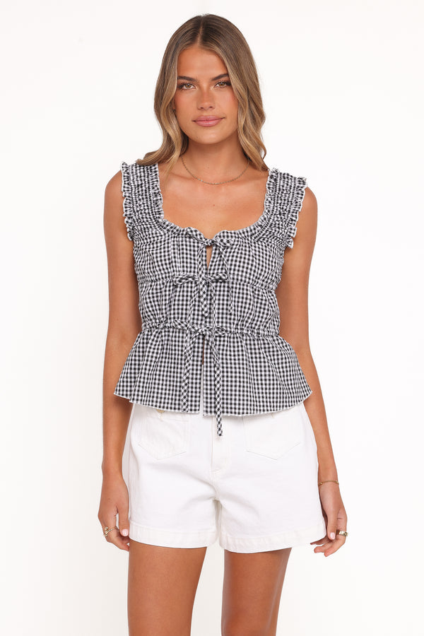 TOPS Harper Top - Black Gingham