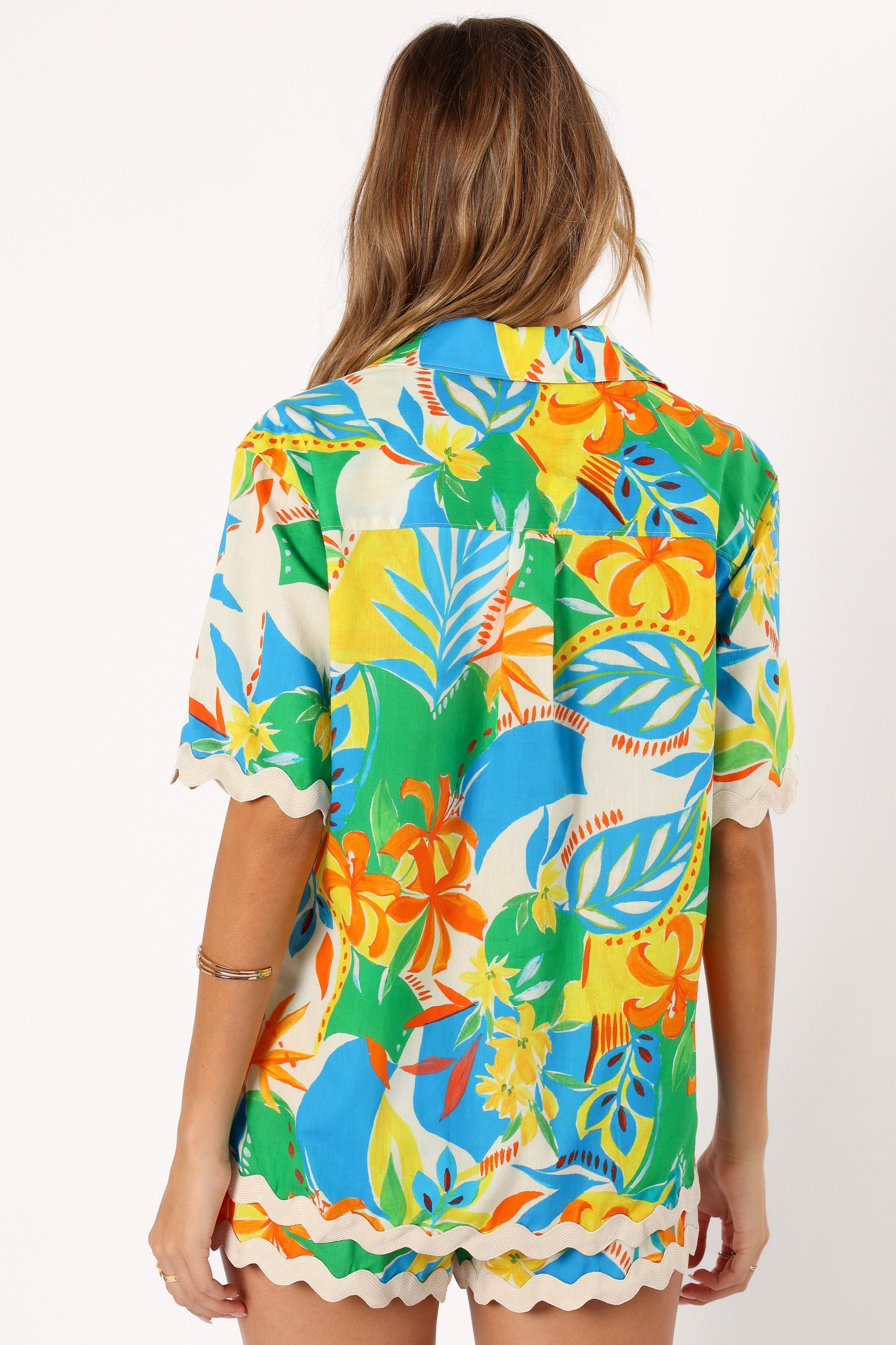 TOPS Harriet Button Down Top - Malta Print