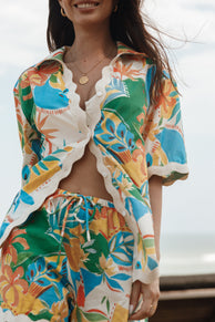 TOPS Harriet Button Down Top - Malta Print