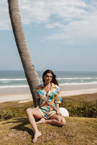 TOPS Harriet Button Down Top - Malta Print