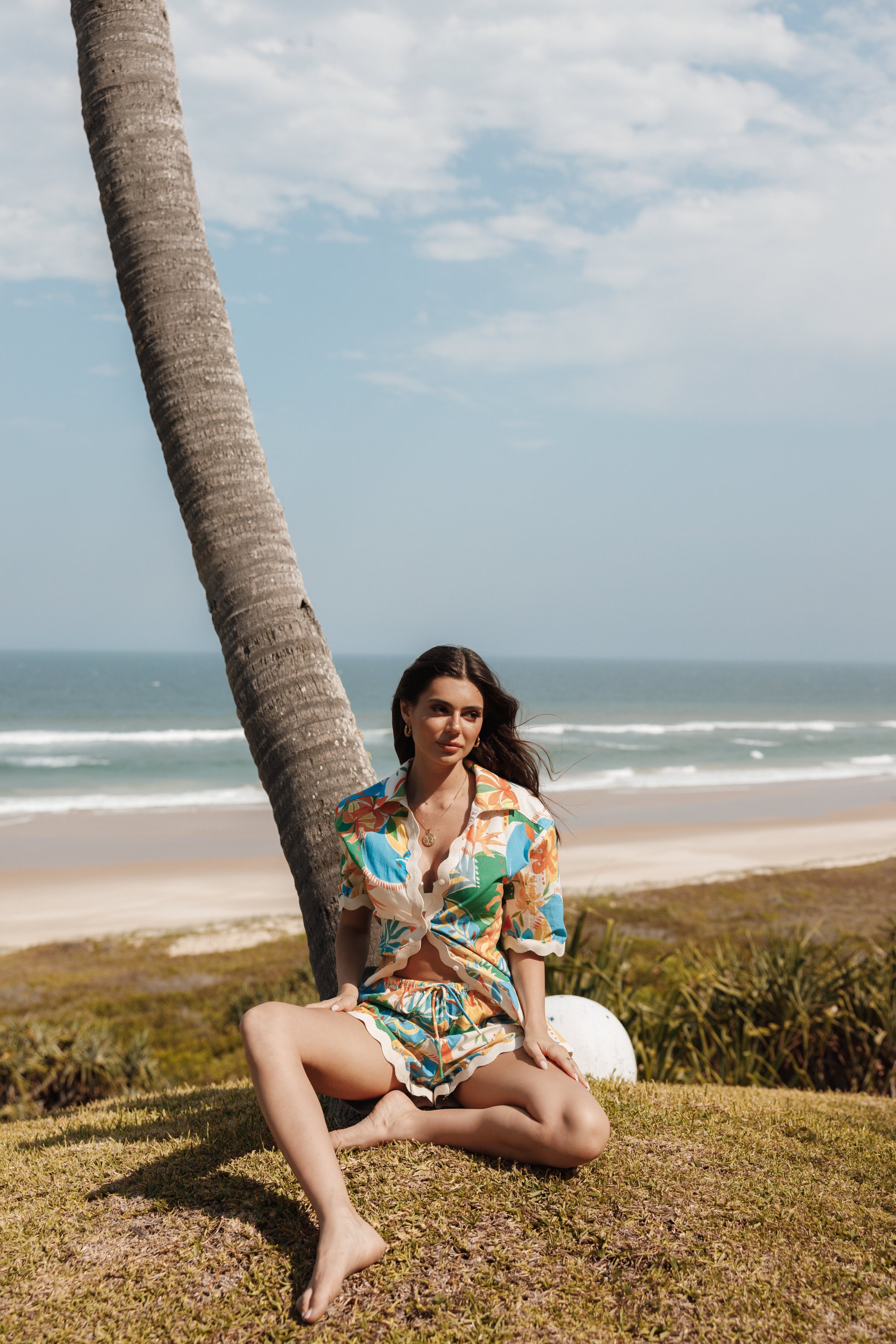 TOPS Harriet Button Down Top - Malta Print