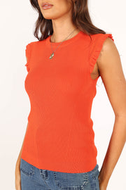 TOPS @Henderson Knit Top - Coral Red