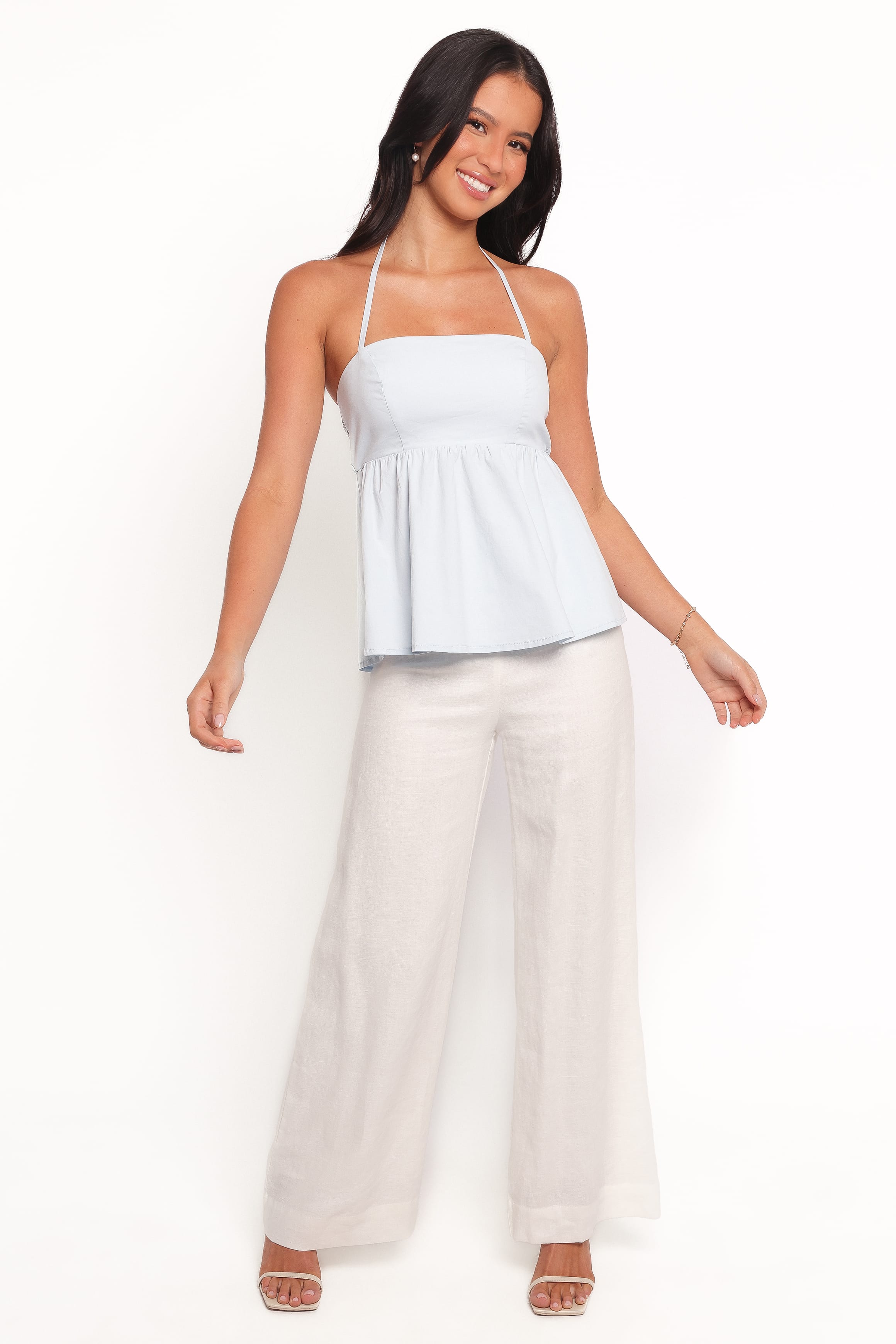 TOPS Ilania Halter Top - Light Blue