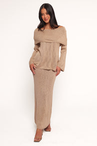 TOPS Indya Off Shoulder Top - Mocha