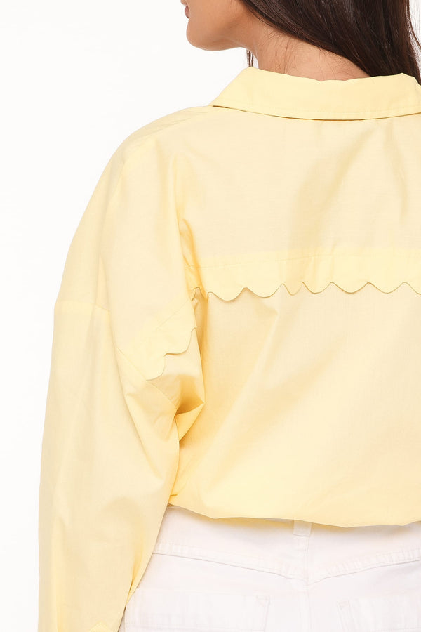 TOPS Inez Scallop Shirt - Yellow