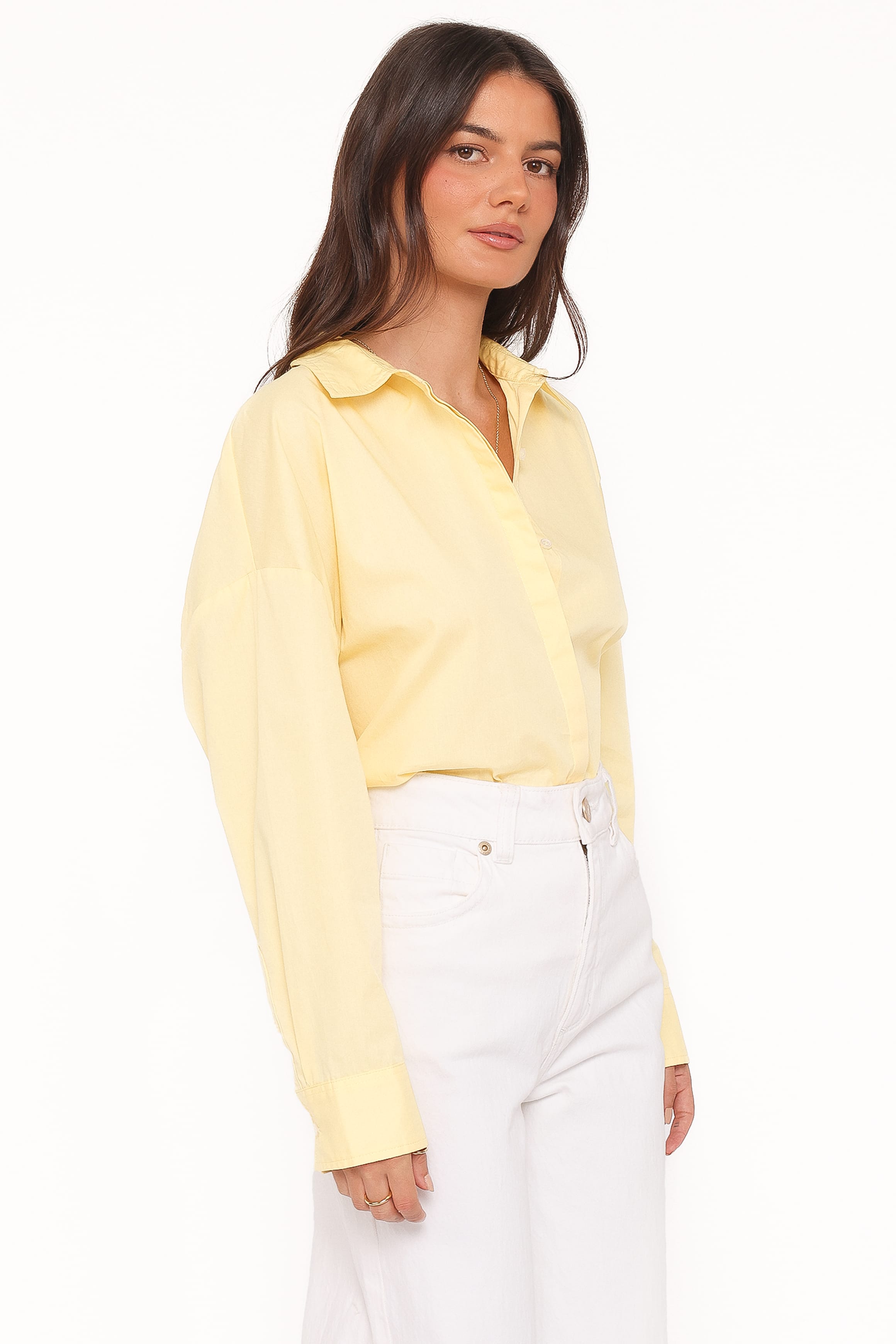TOPS Inez Scallop Shirt - Yellow