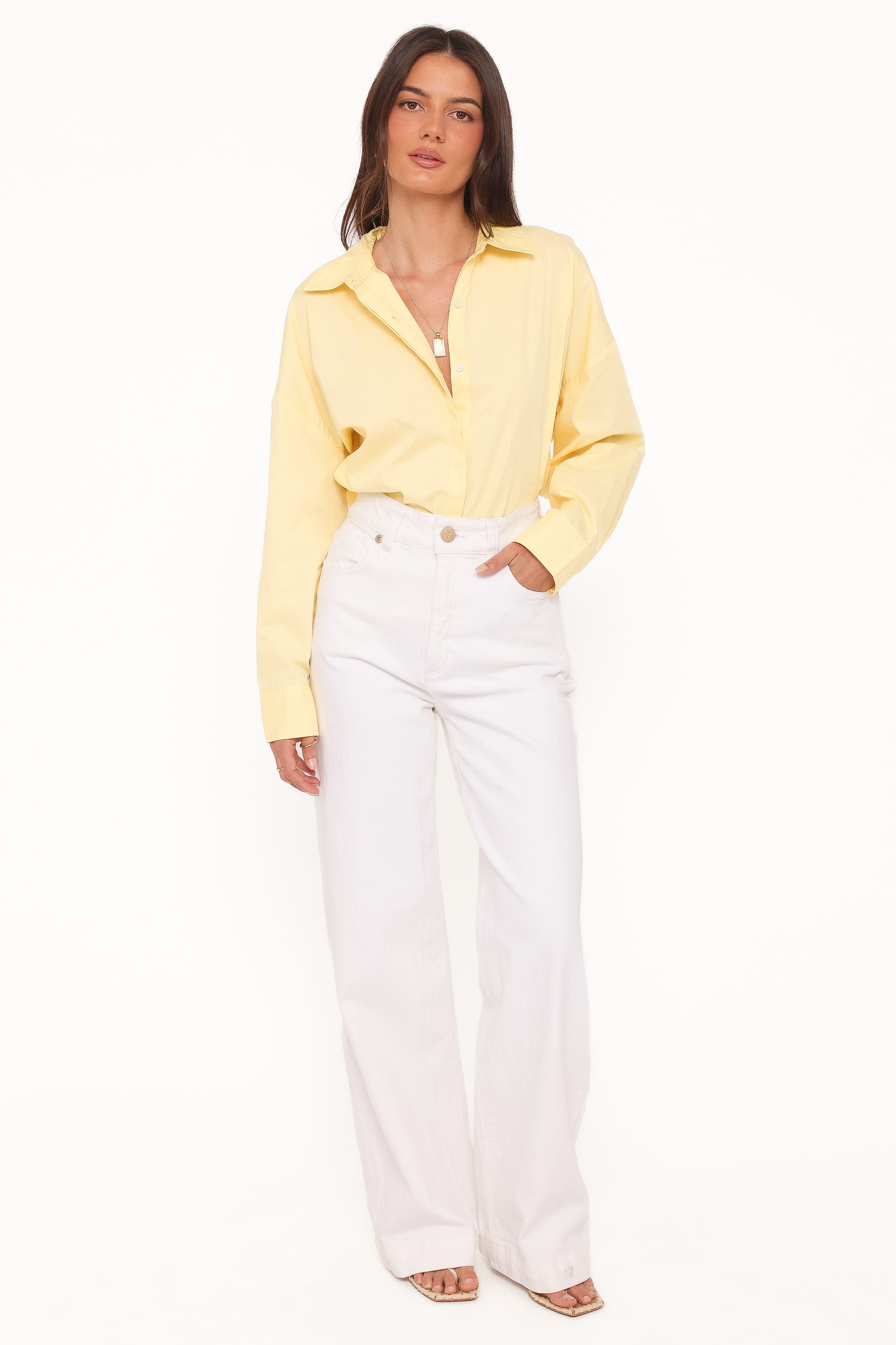 TOPS Inez Scallop Shirt - Yellow
