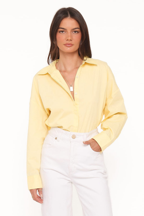 TOPS Inez Scallop Shirt - Yellow