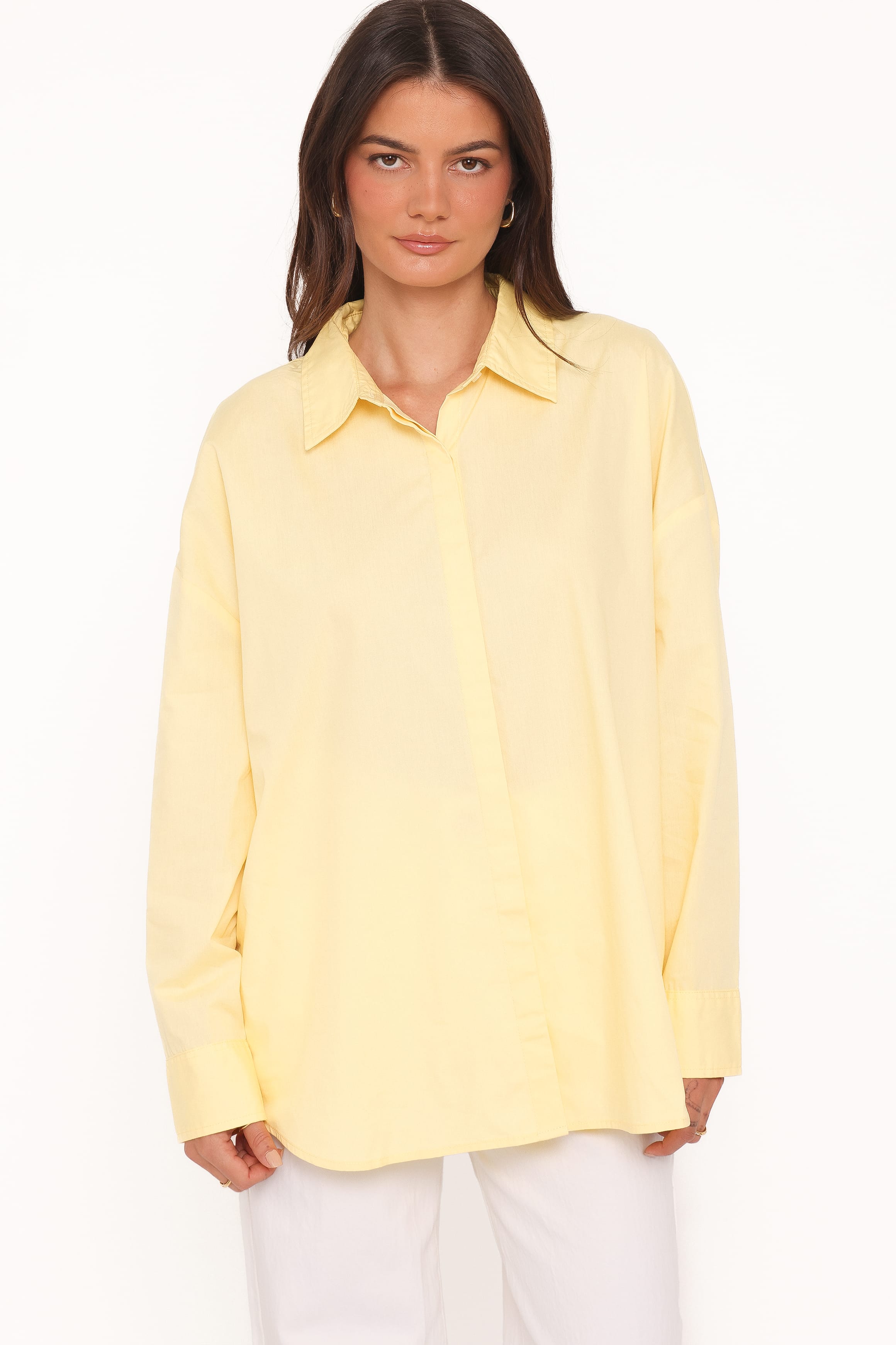 TOPS Inez Scallop Shirt - Yellow